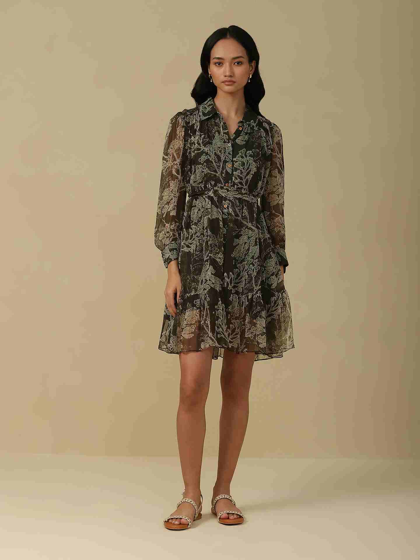 Olive Azami Skater Dress