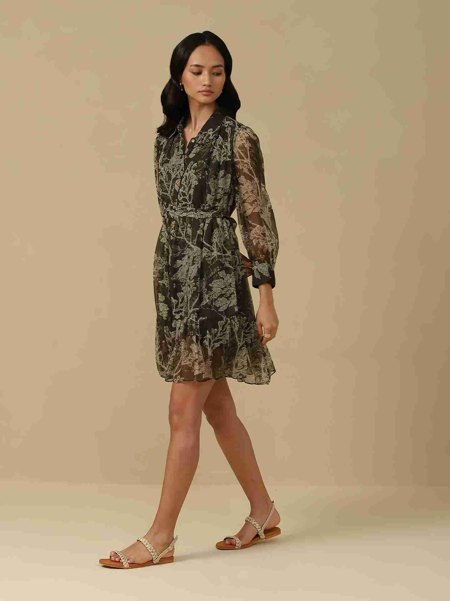 Olive Azami Skater Dress
