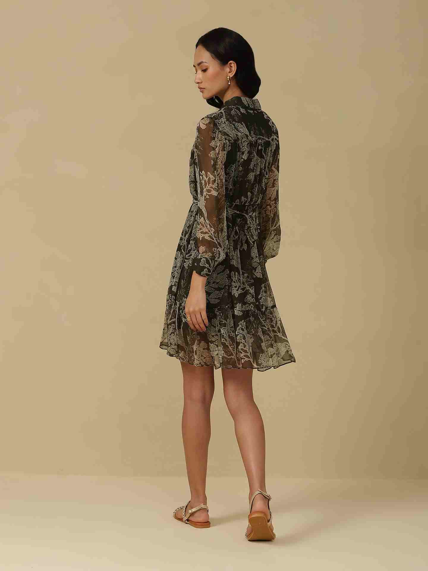 Olive Azami Skater Dress