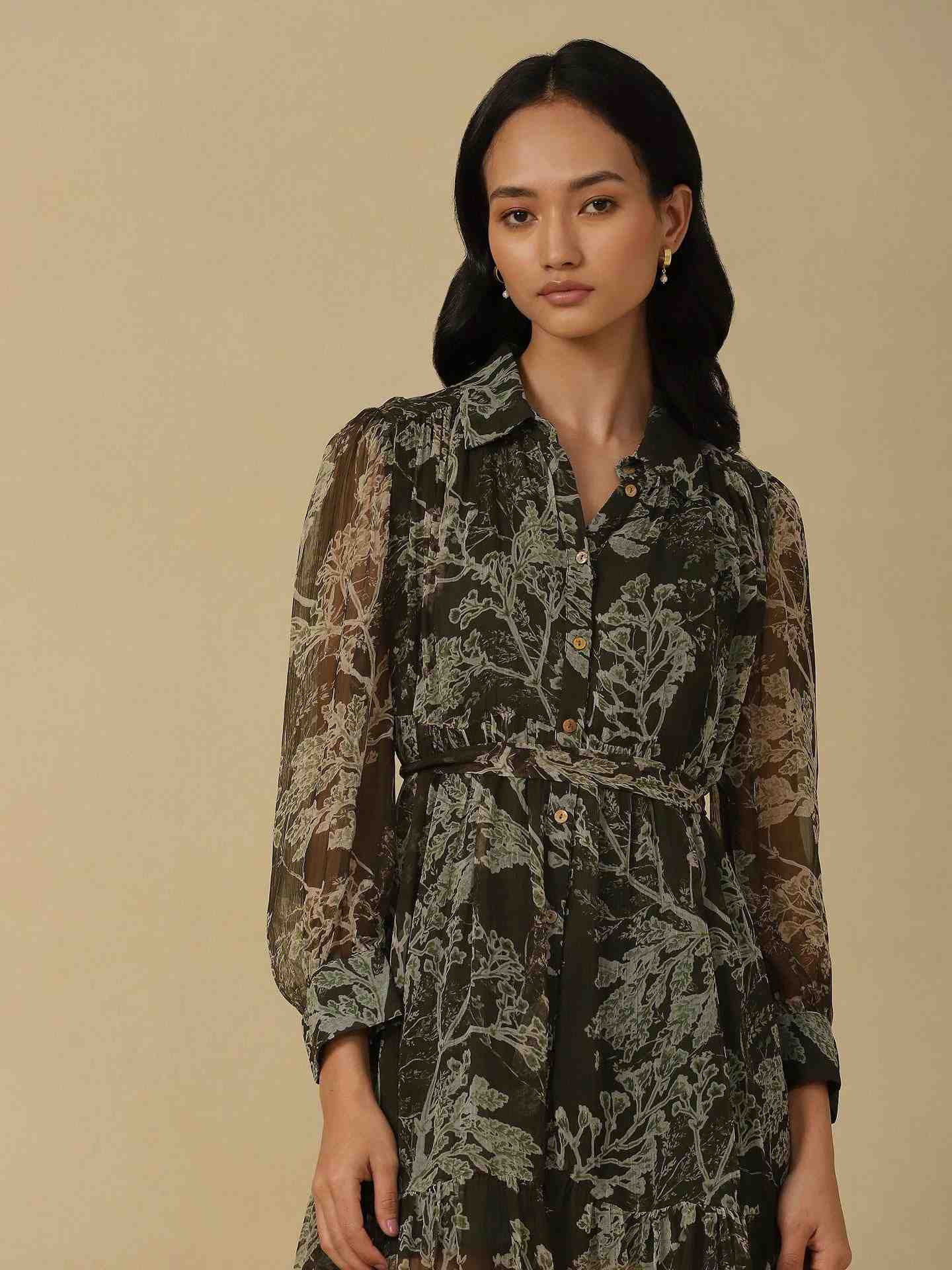 Olive Azami Skater Dress