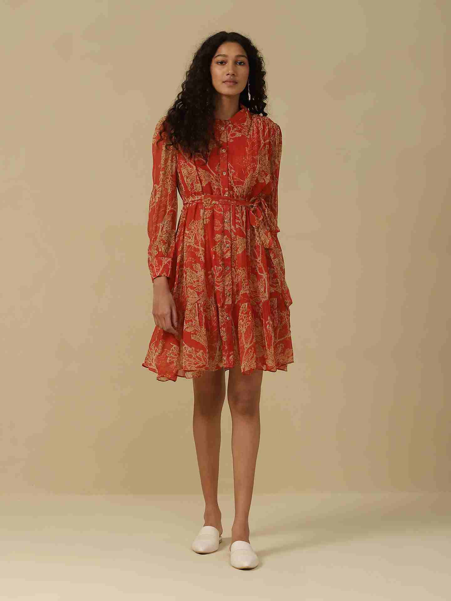 Red Azami Skater Dress