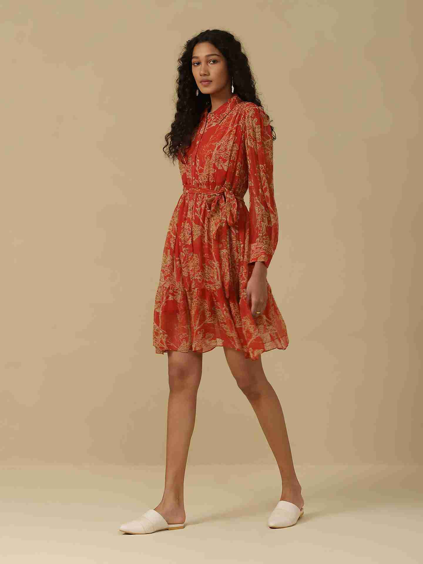 Red Azami Skater Dress