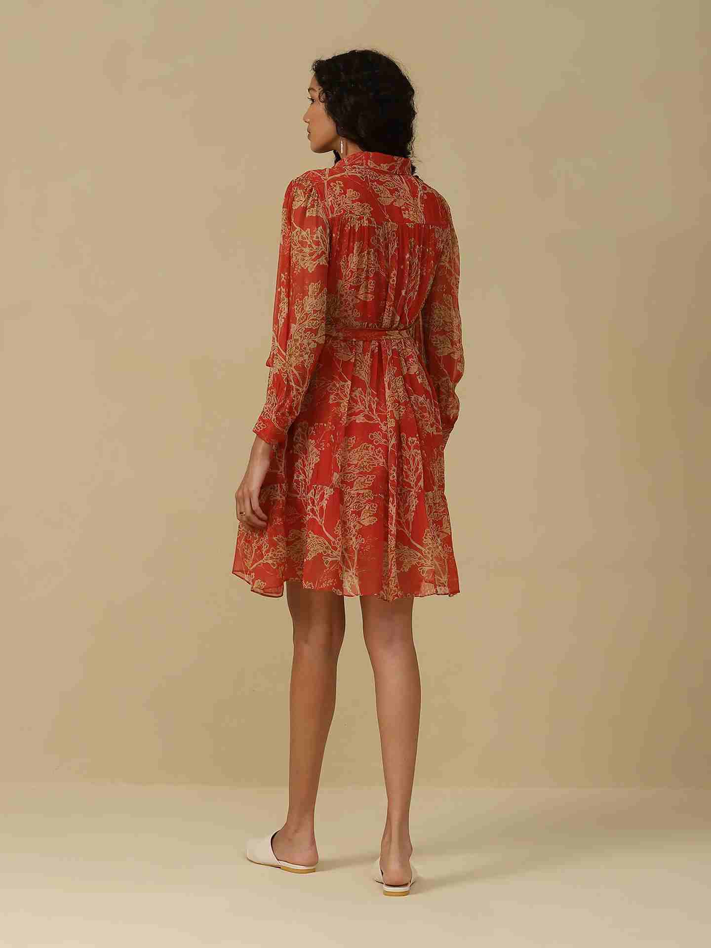 Red Azami Skater Dress