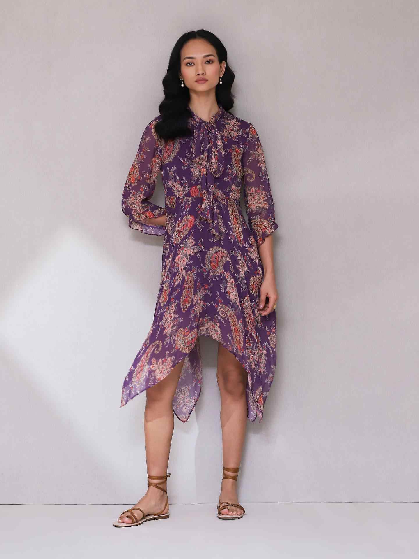 Purple Aiza Shirt Dress