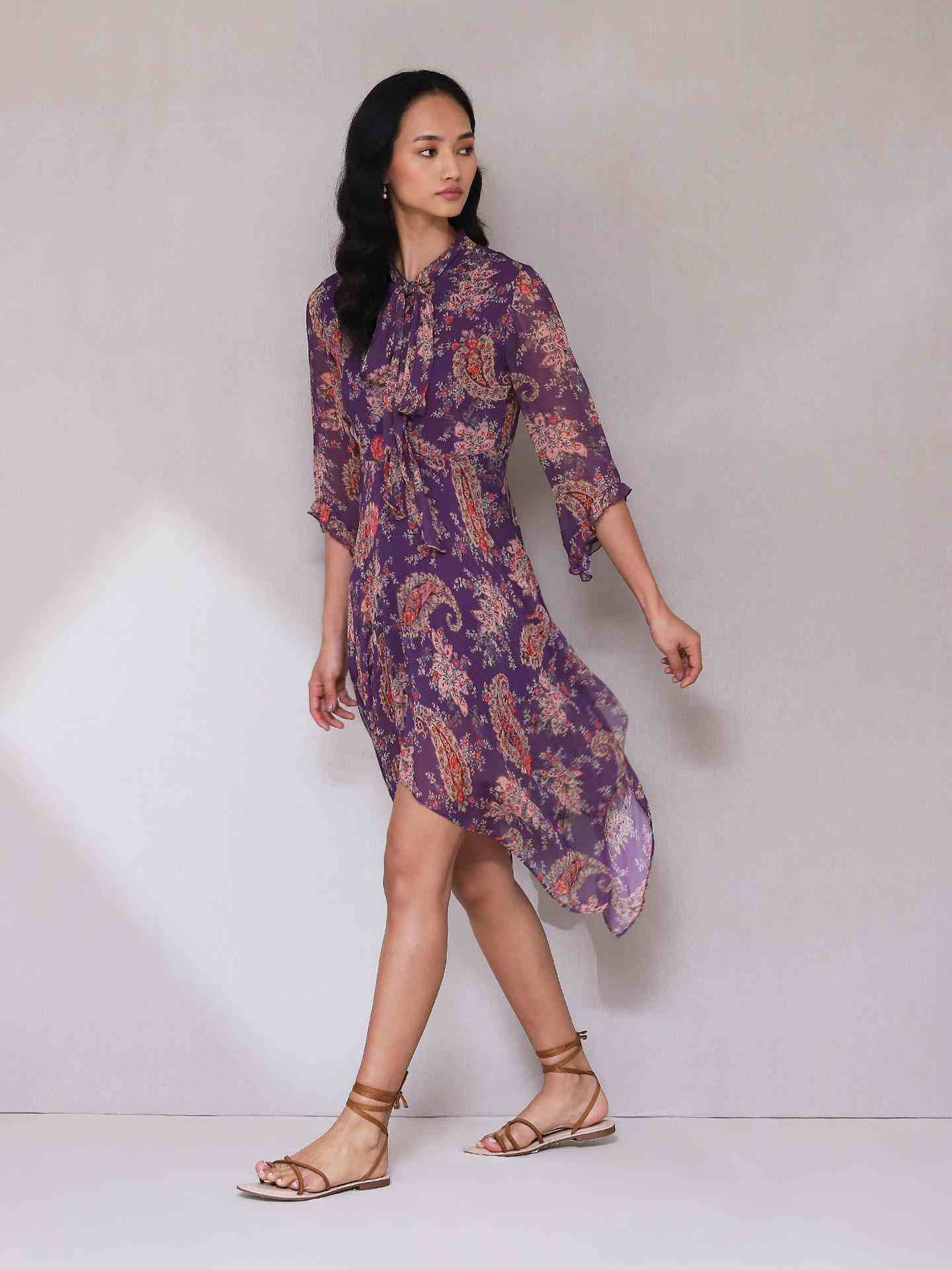 Purple Aiza Shirt Dress