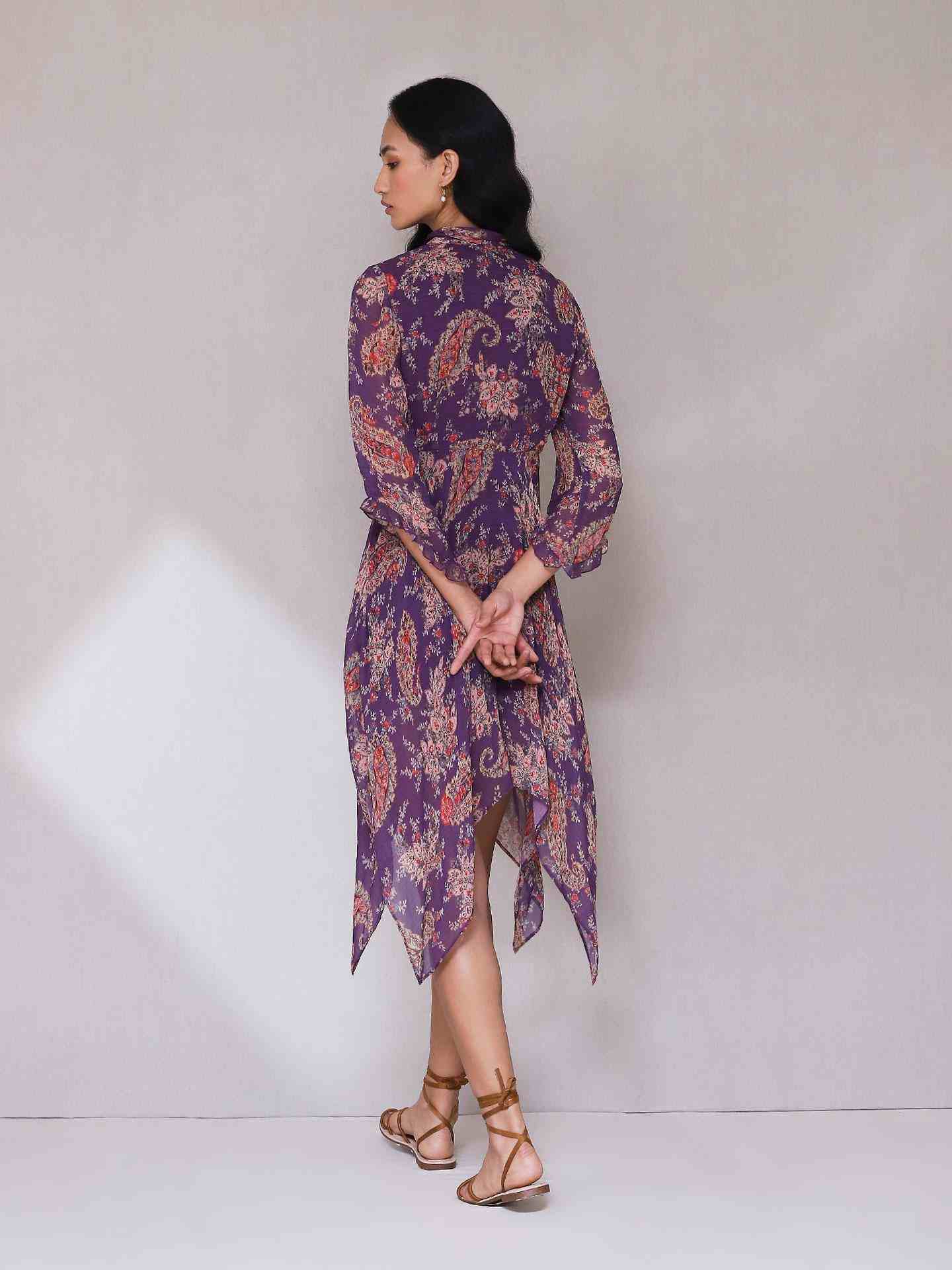 Purple Aiza Shirt Dress