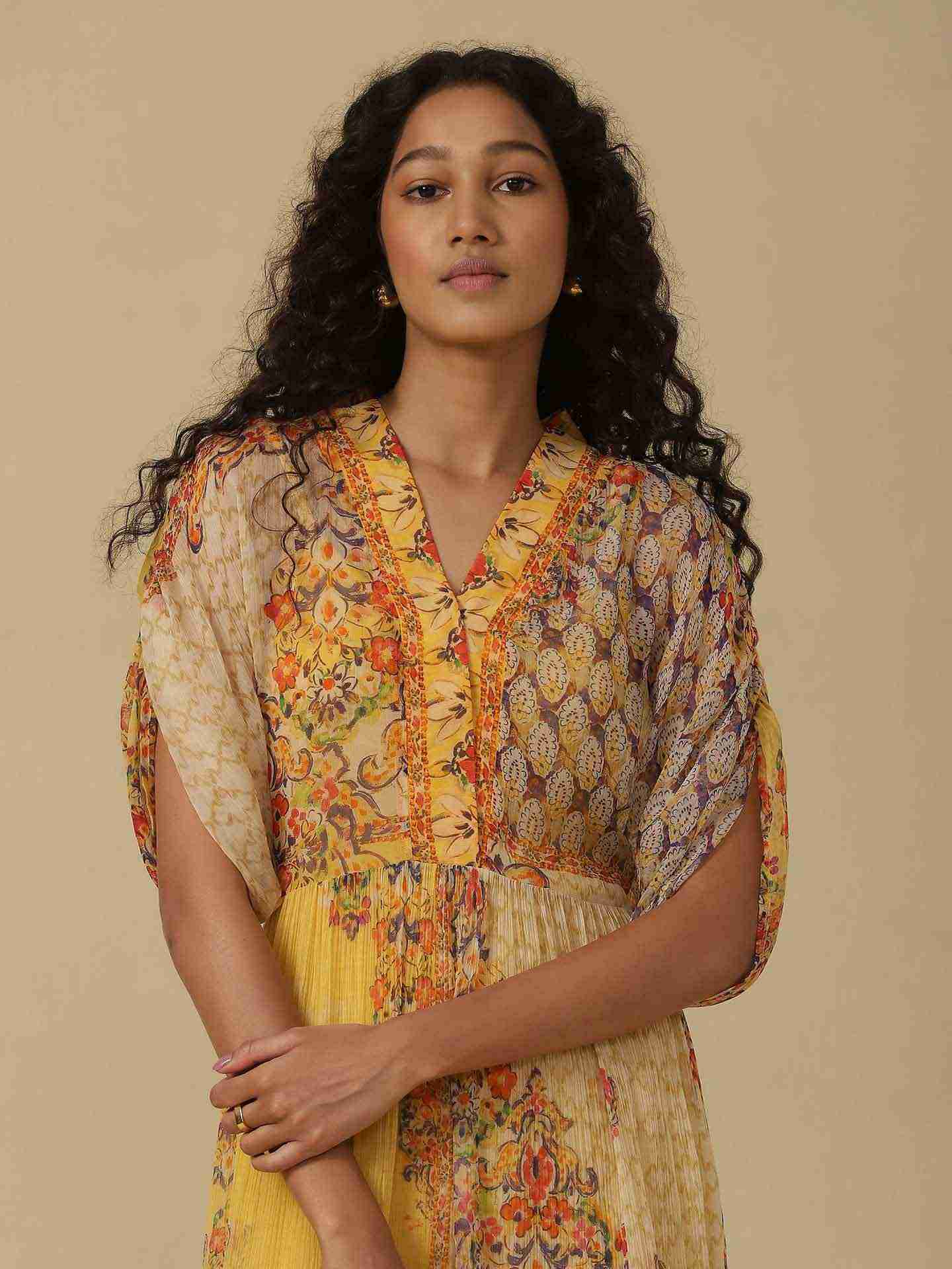 Yellow Hazelle Kaftan Dress