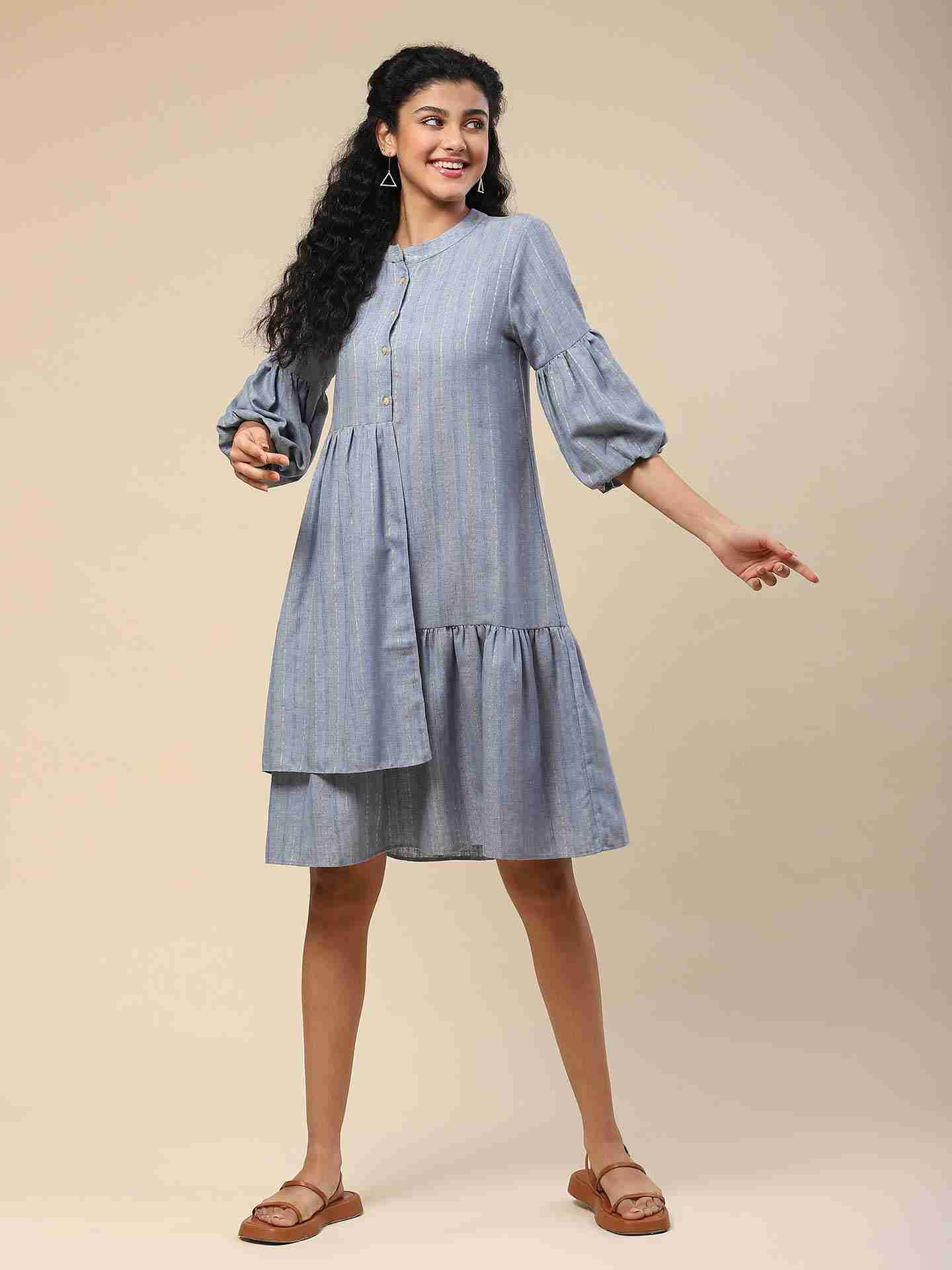 Blue Prarambh Short Dress