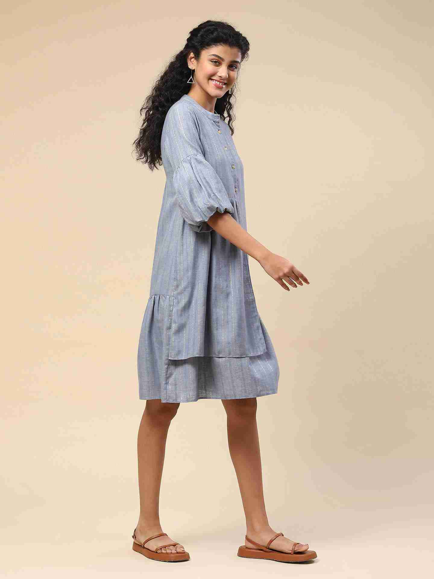 Blue Prarambh Short Dress