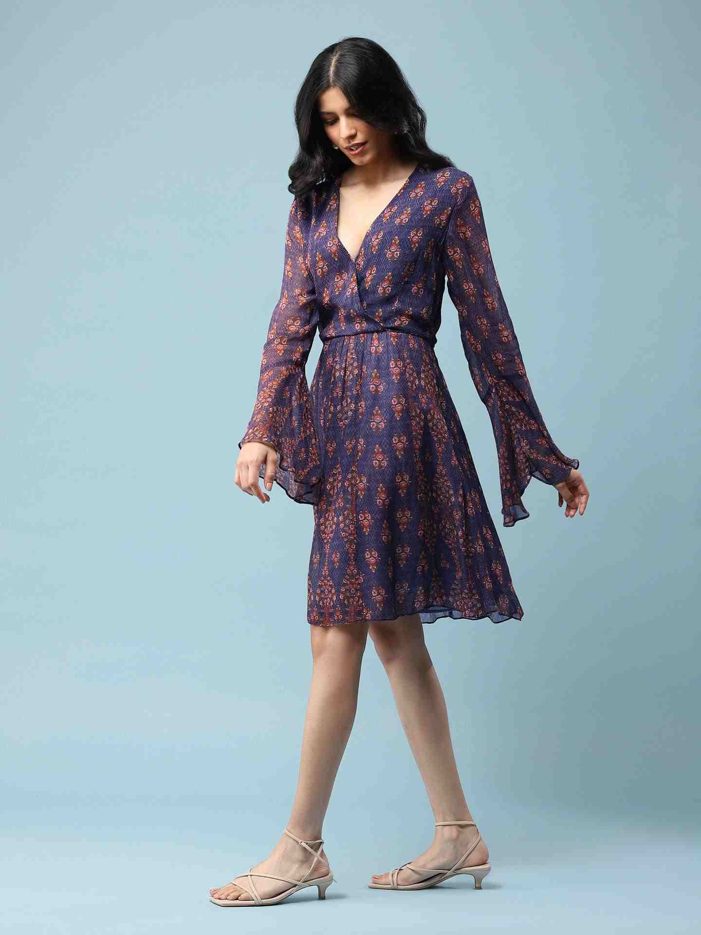 Blue Devina Short Dress