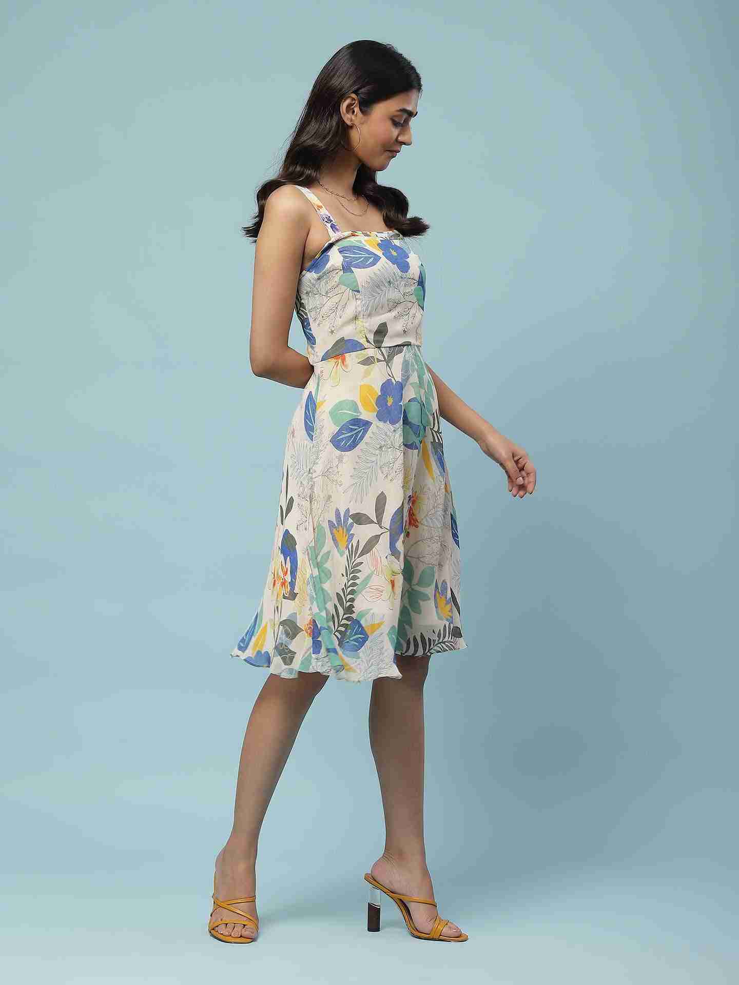 Off White Jungle Graphic Skater Dress