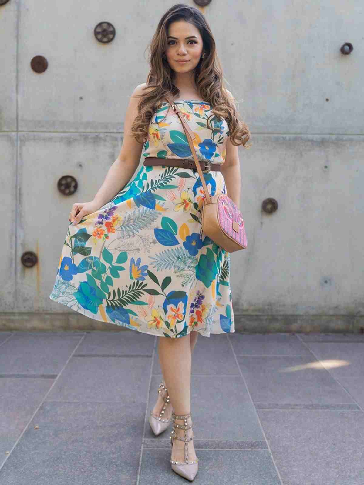 Off White Jungle Graphic Skater Dress