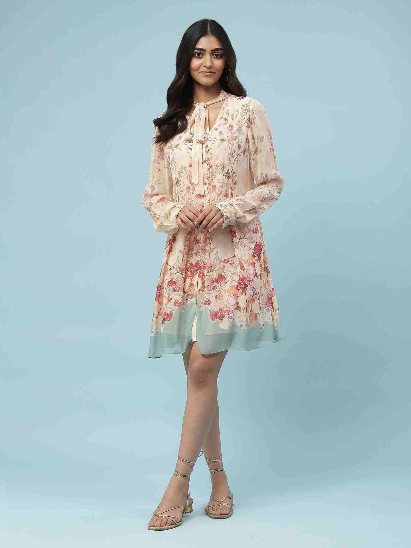 Pink Gulmohar Short Dress