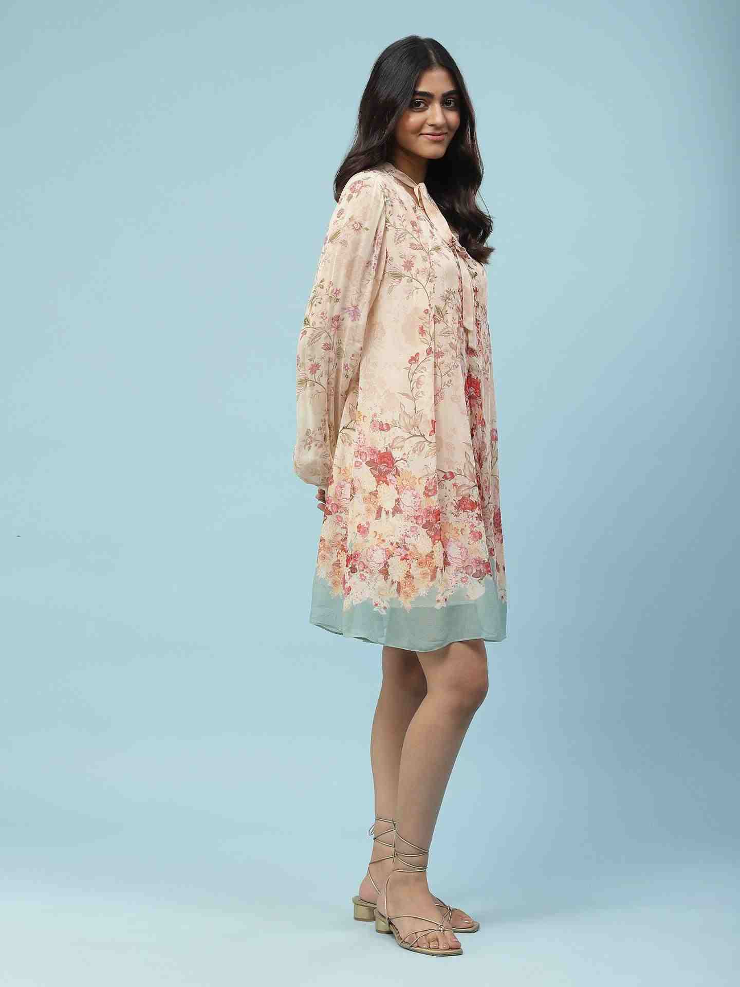 Pink Gulmohar Short Dress