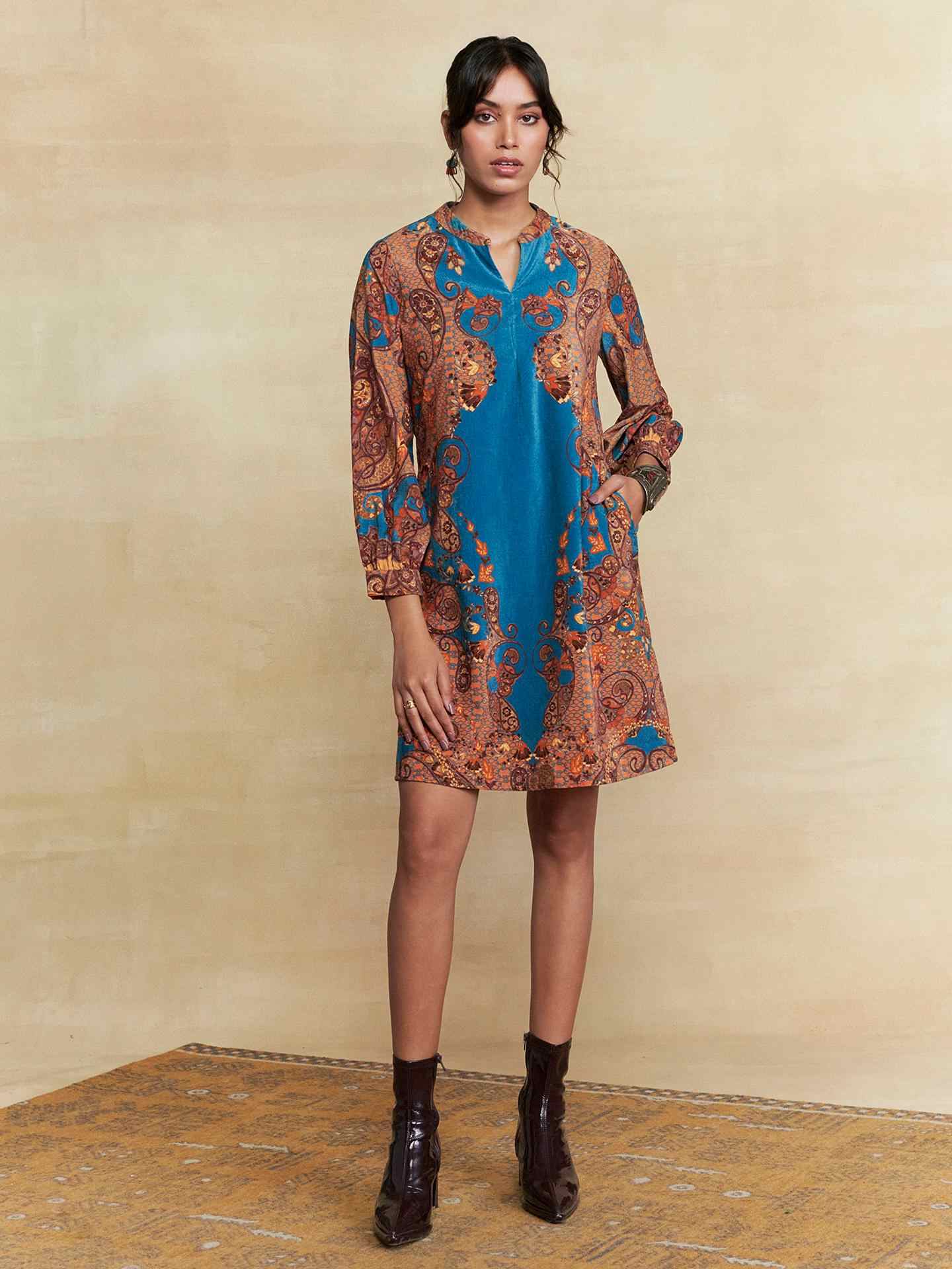 Teal Dandelion Short Dress