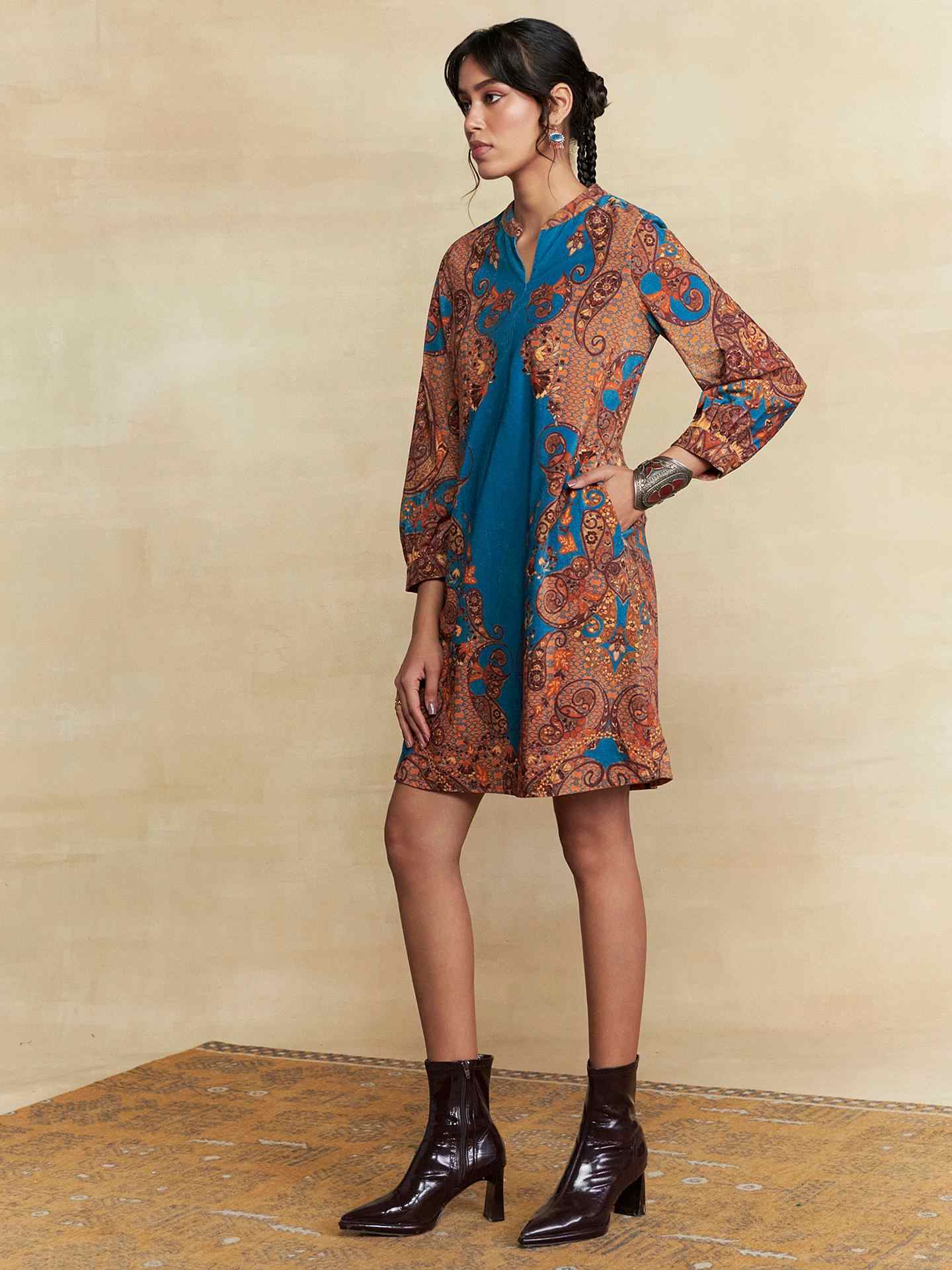 Teal Dandelion Short Dress