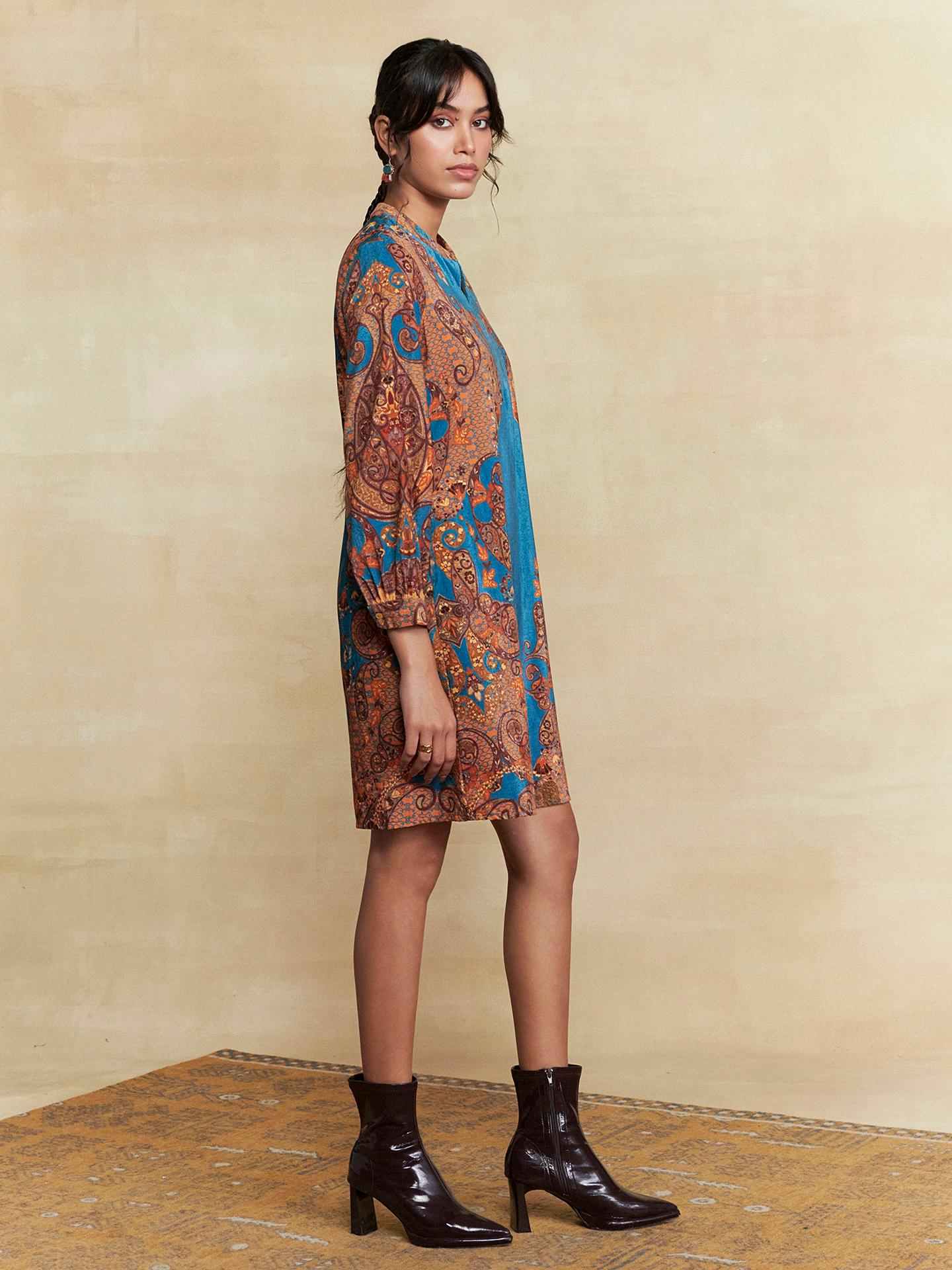 Teal Dandelion Short Dress