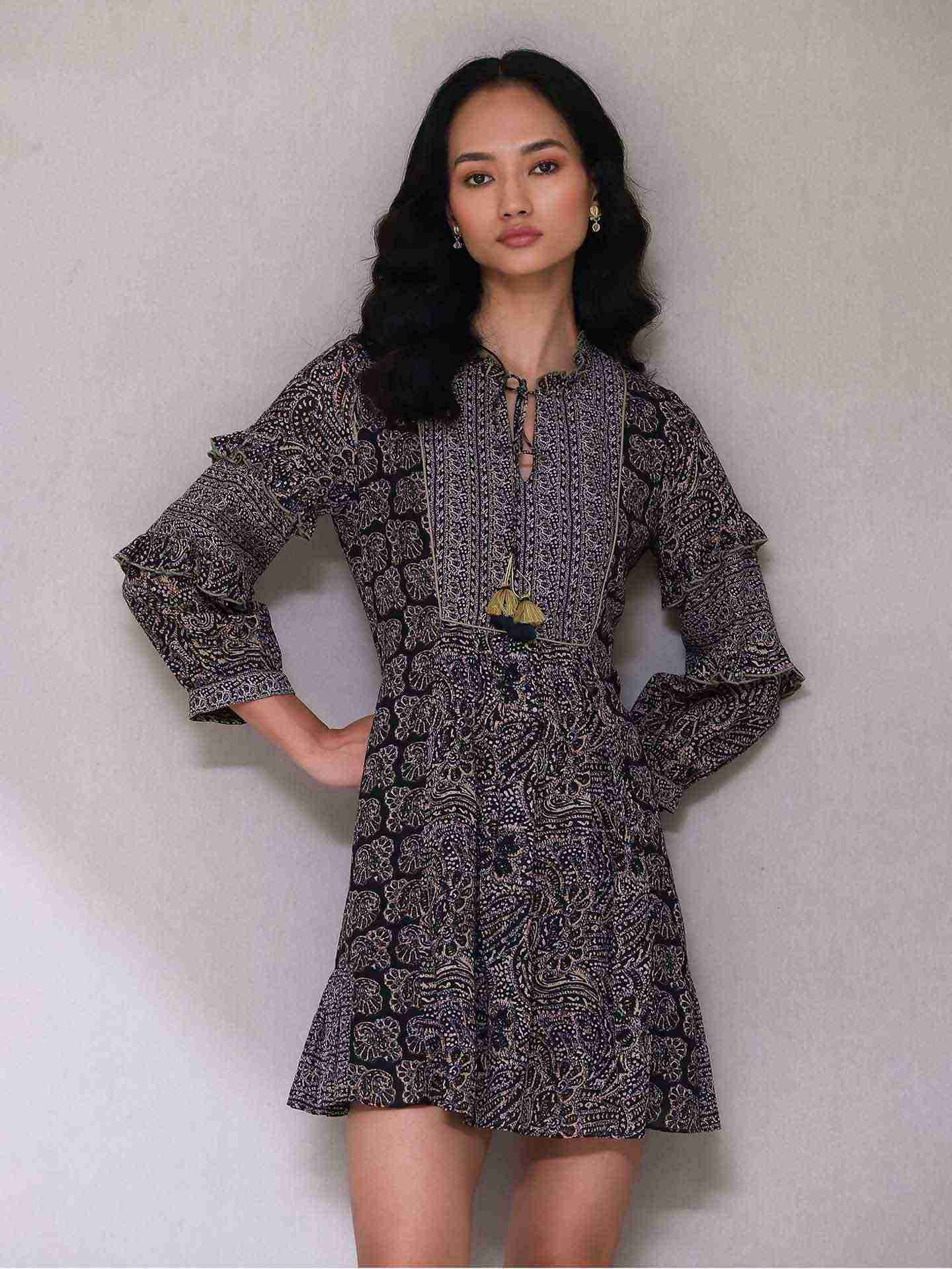 Black Guncha Short Dress