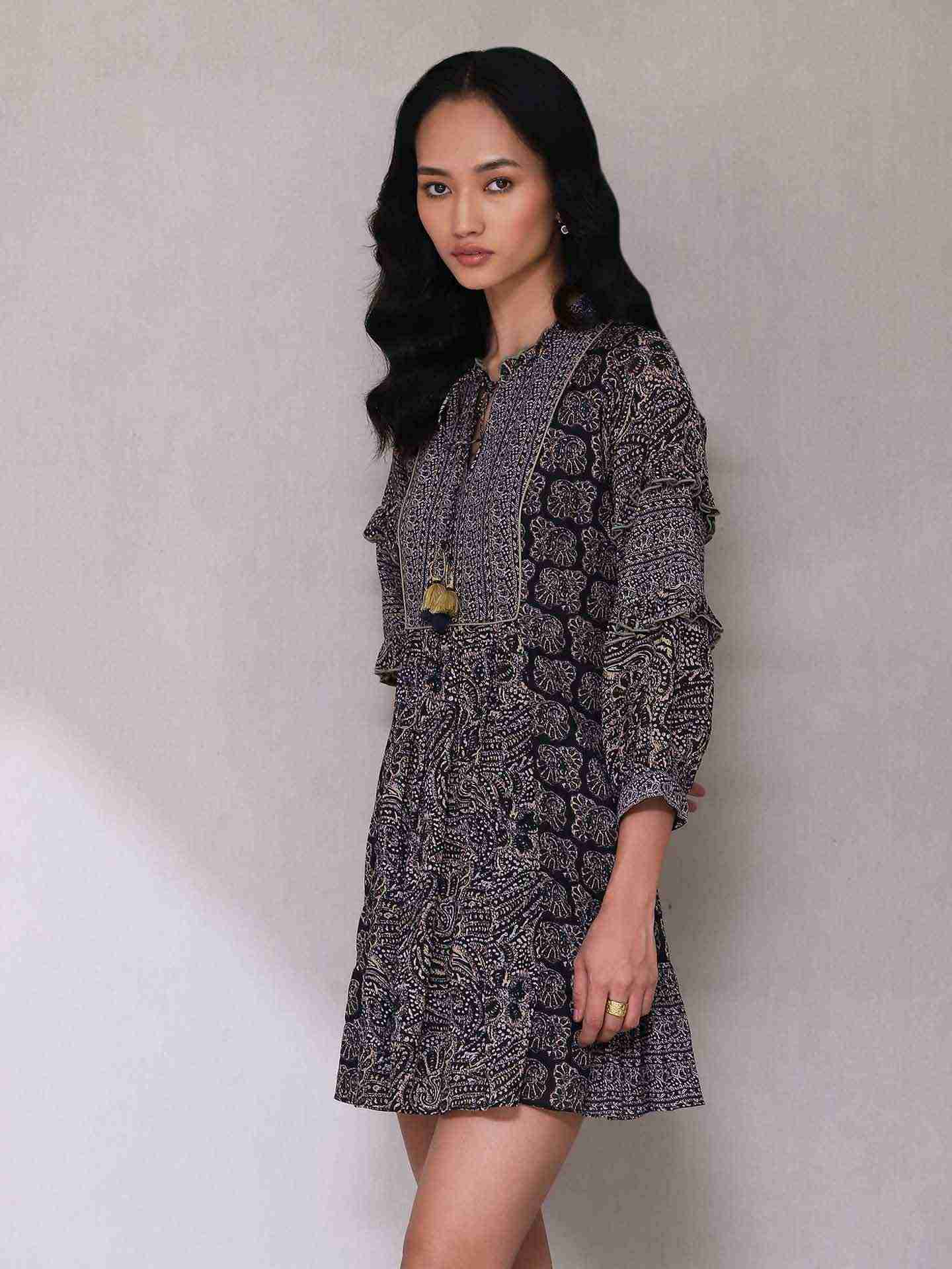 Black Guncha Short Dress