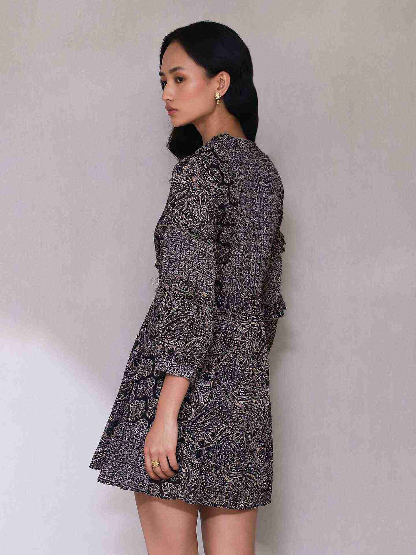 Black Guncha Short Dress