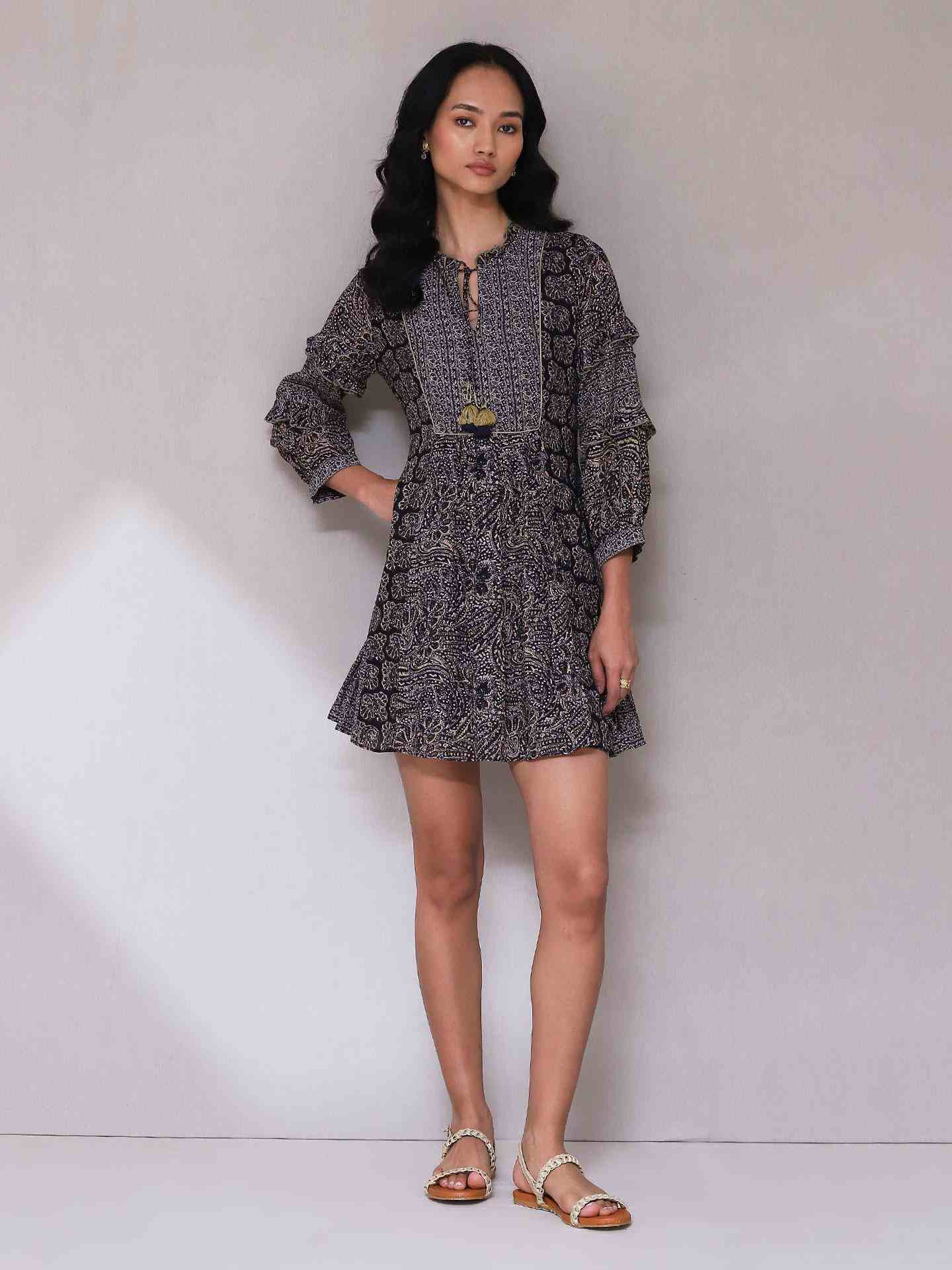 Black Guncha Short Dress