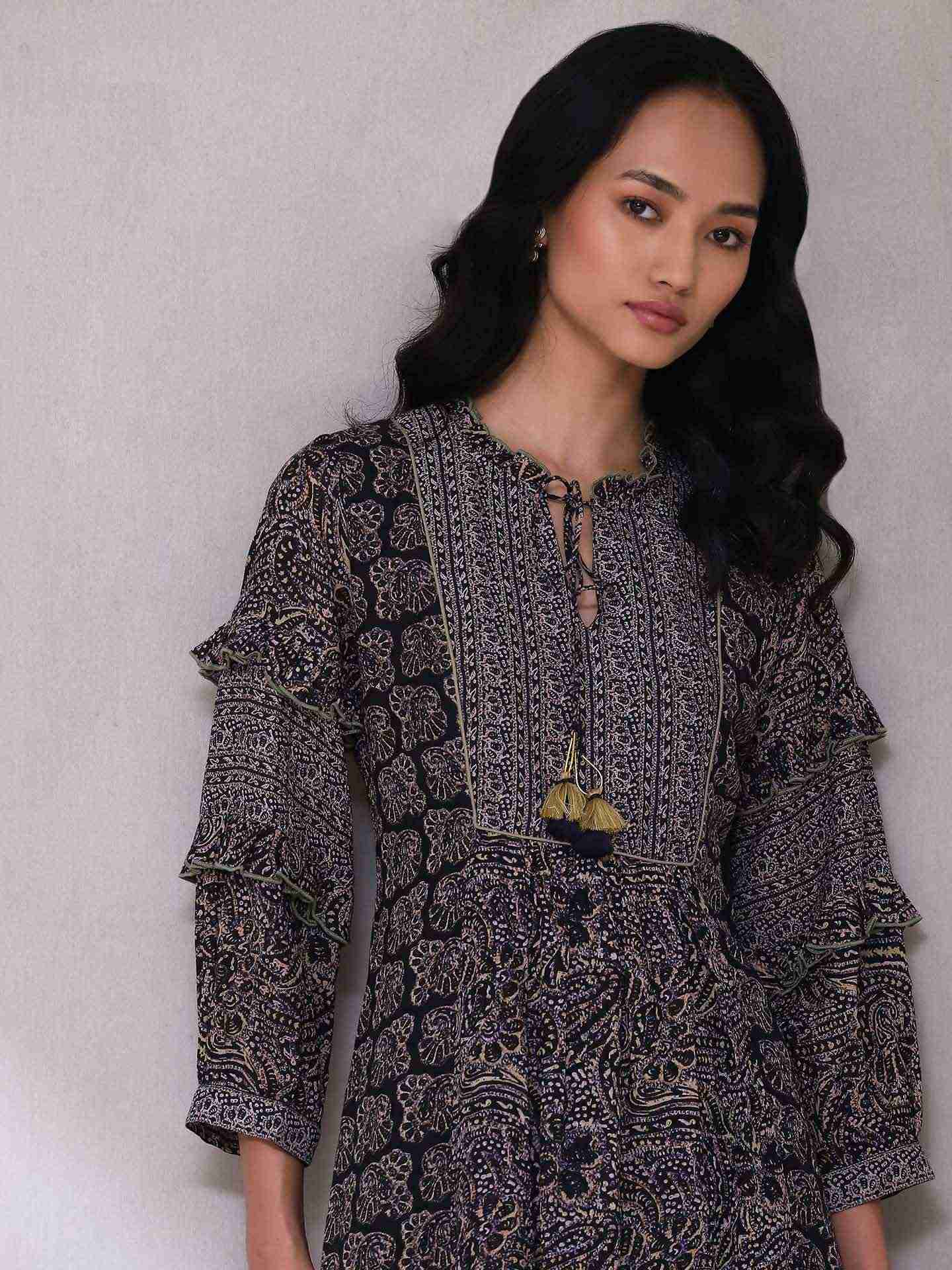 Black Guncha Short Dress