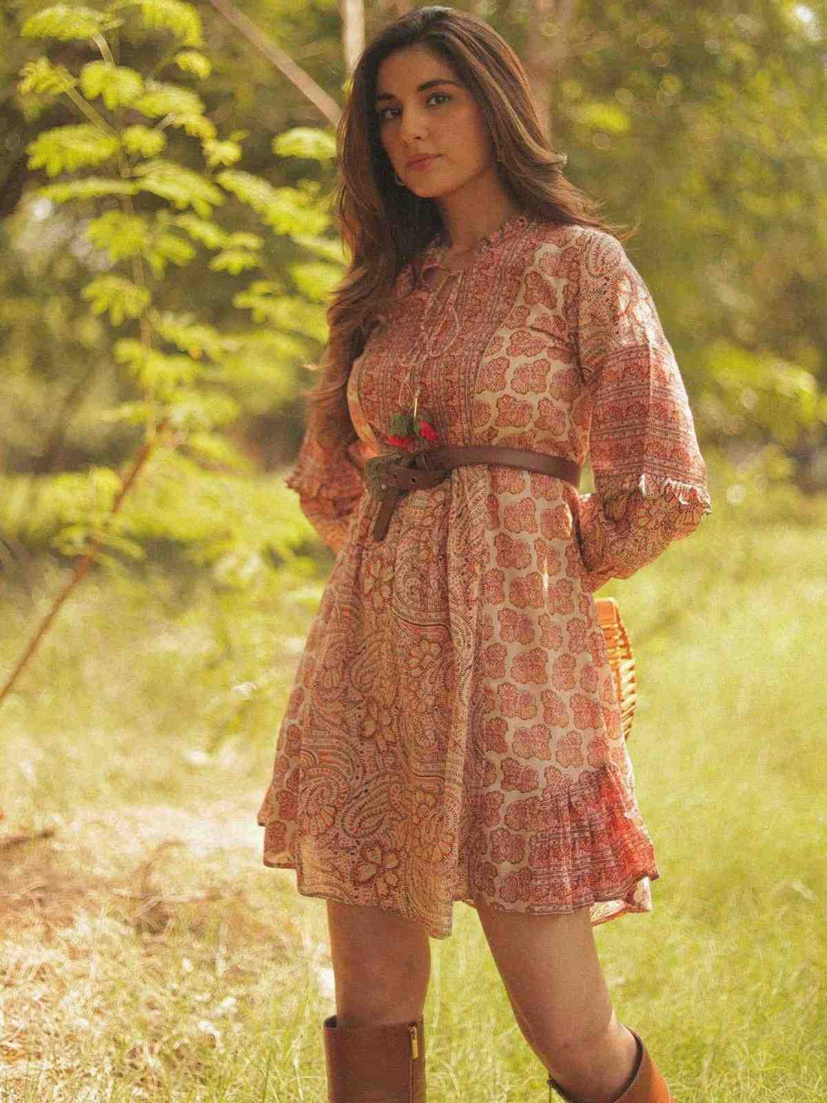 Peach Guncha Short Dress
