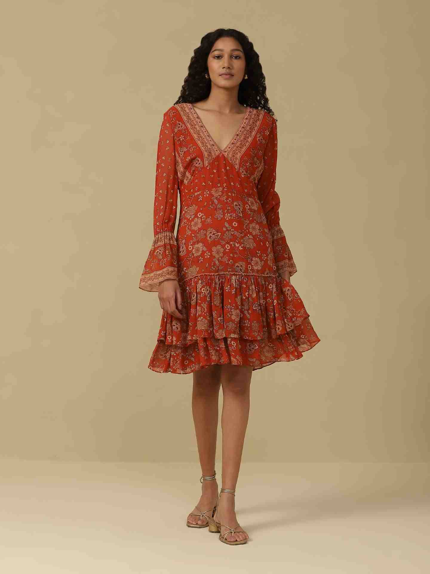 Rust Rose Mehr Short Dress
