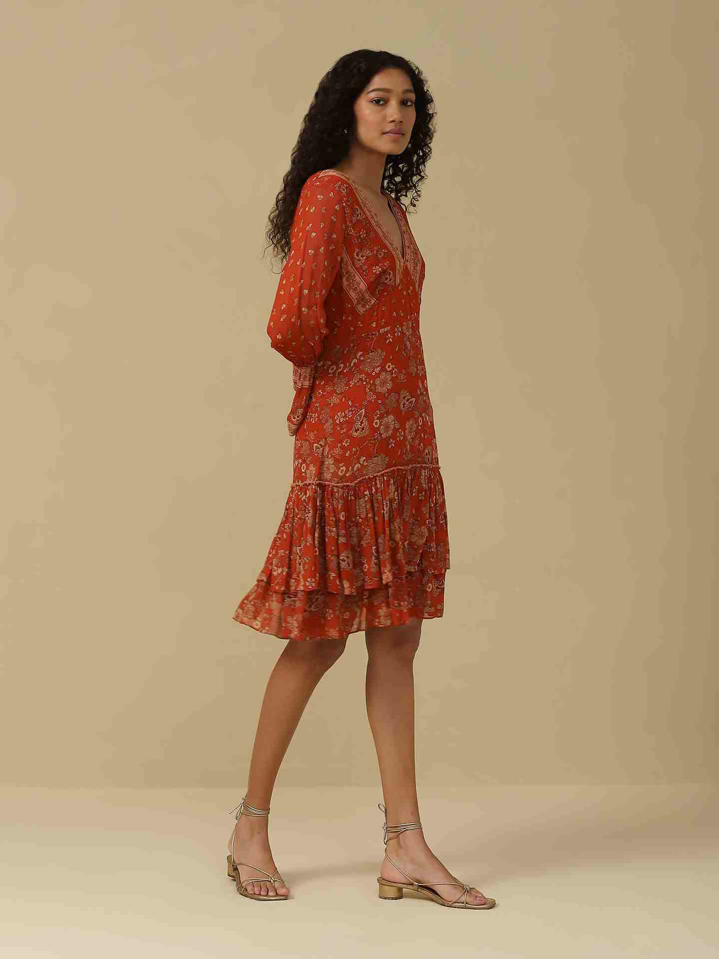 Rust Rose Mehr Short Dress