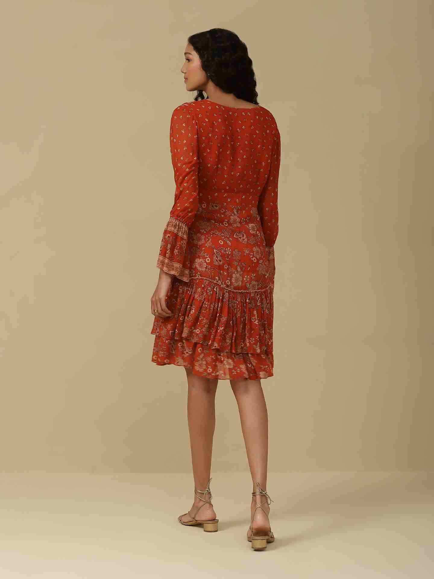 Rust Rose Mehr Short Dress