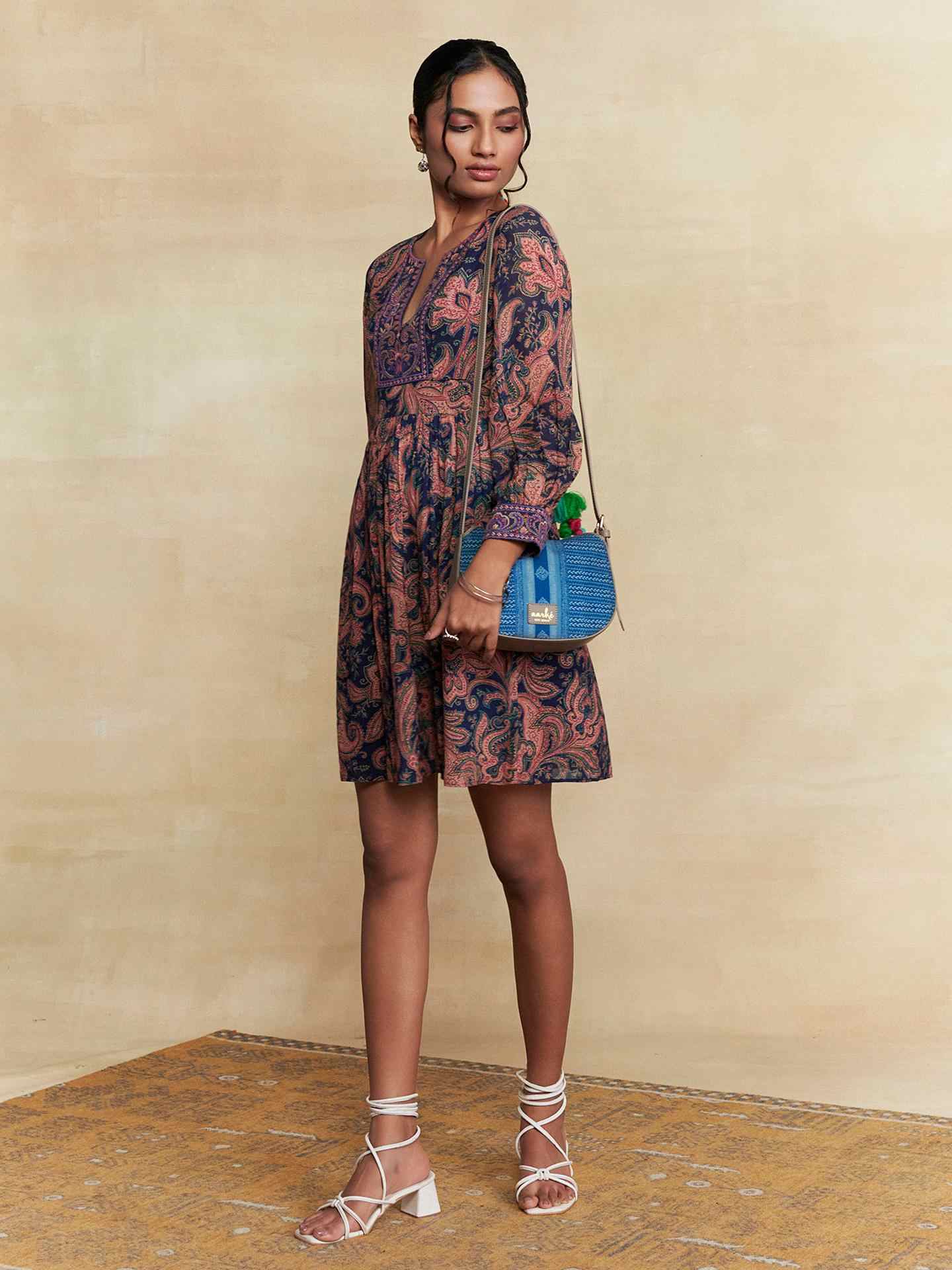 Navy Lily Bloom Short Dress