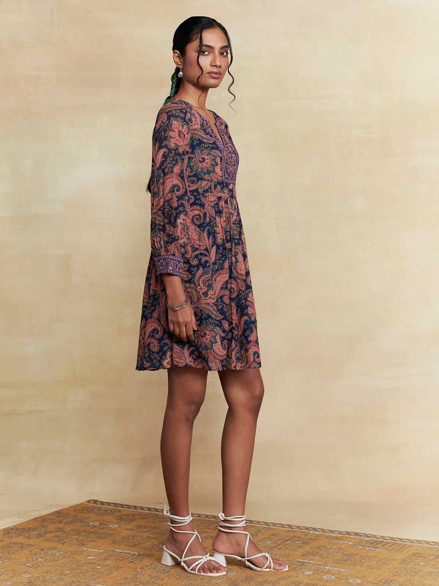 Navy Lily Bloom Short Dress