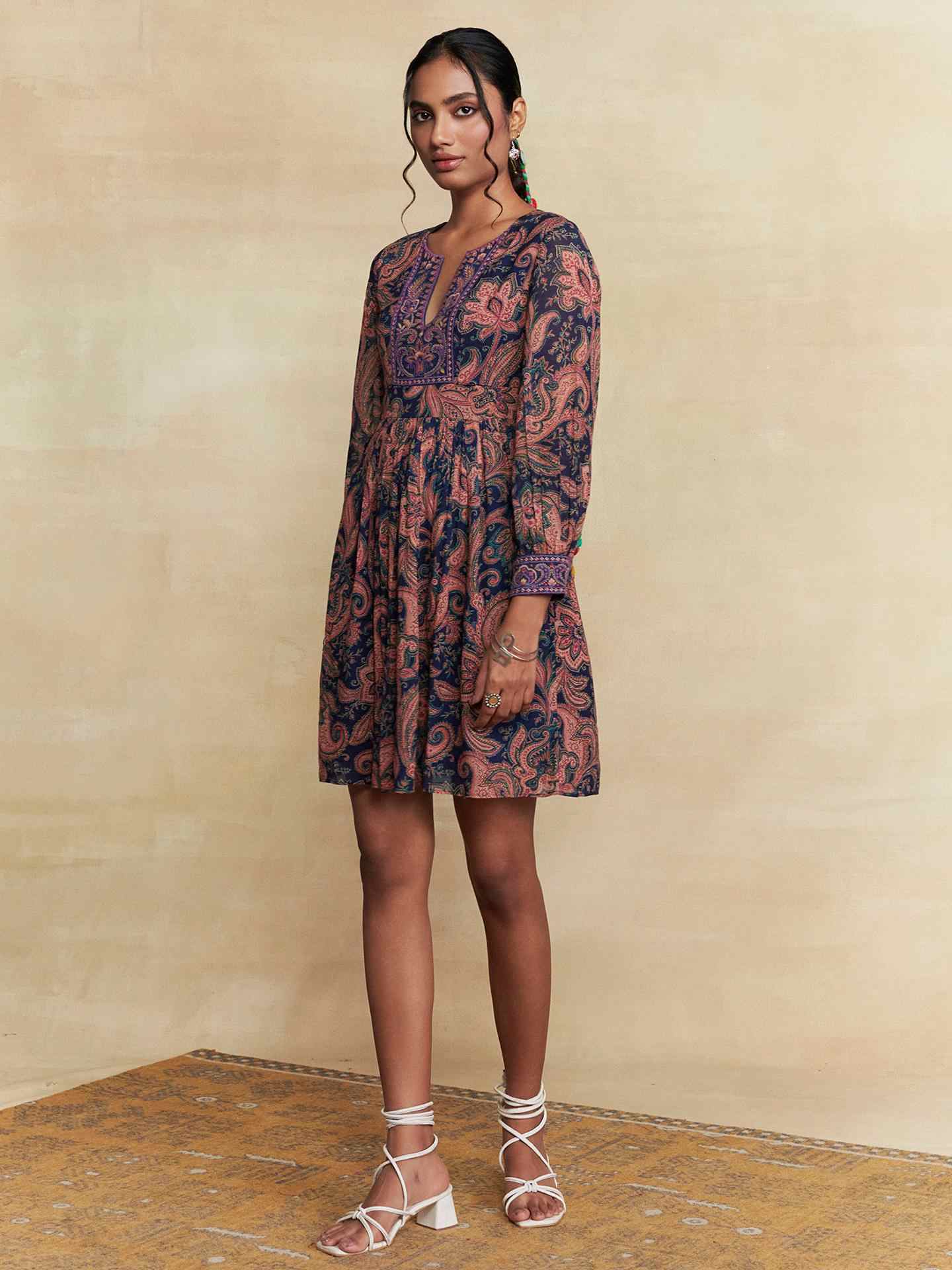 Navy Lily Bloom Short Dress