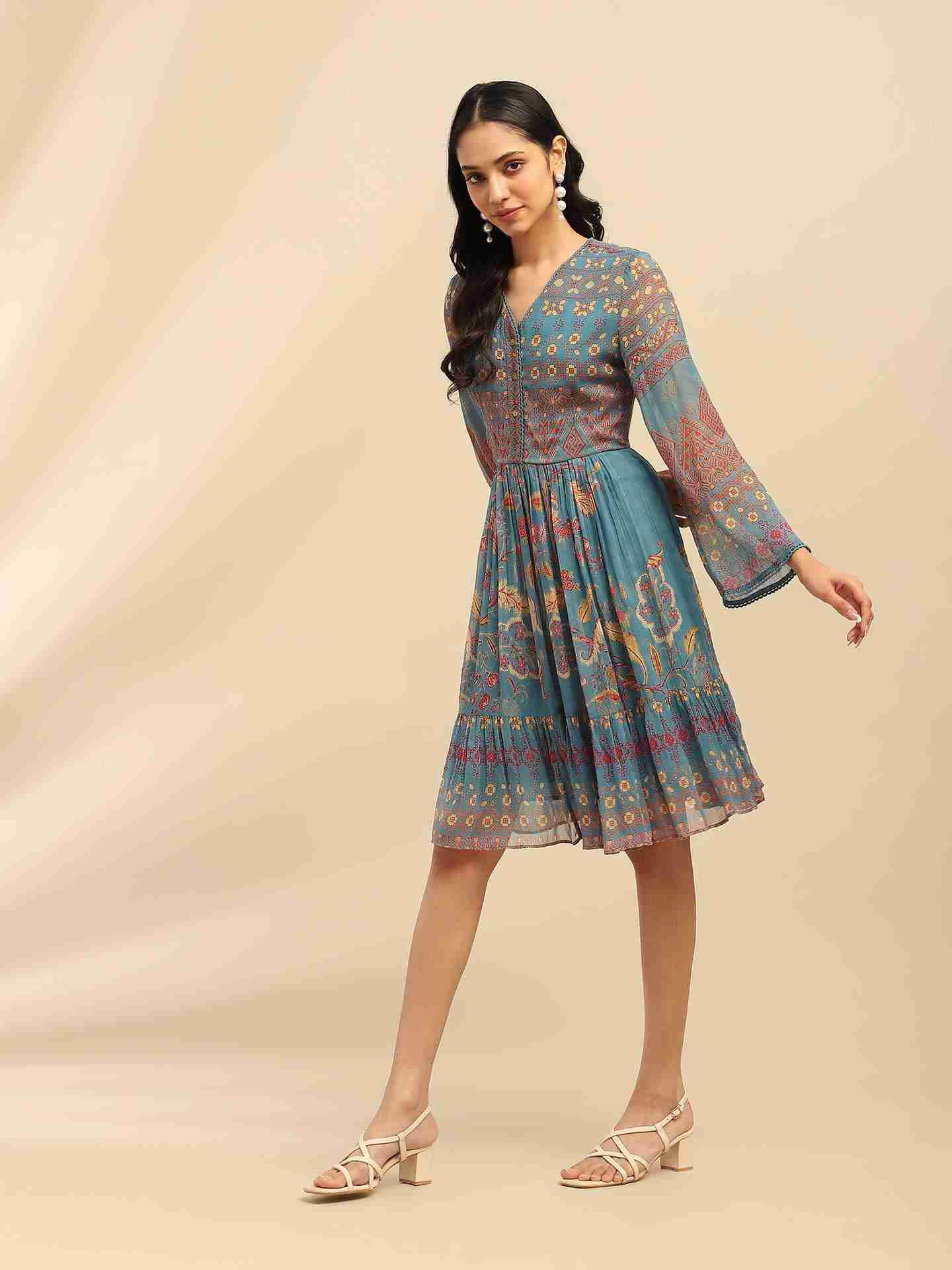 Blue Elaxi Short Dress