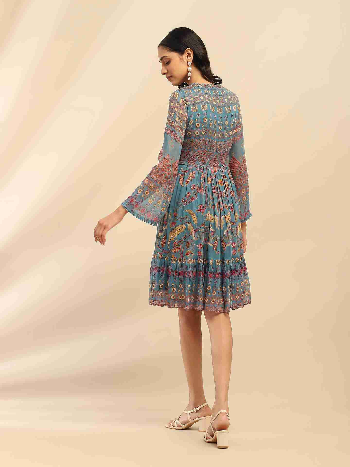 Blue Elaxi Short Dress