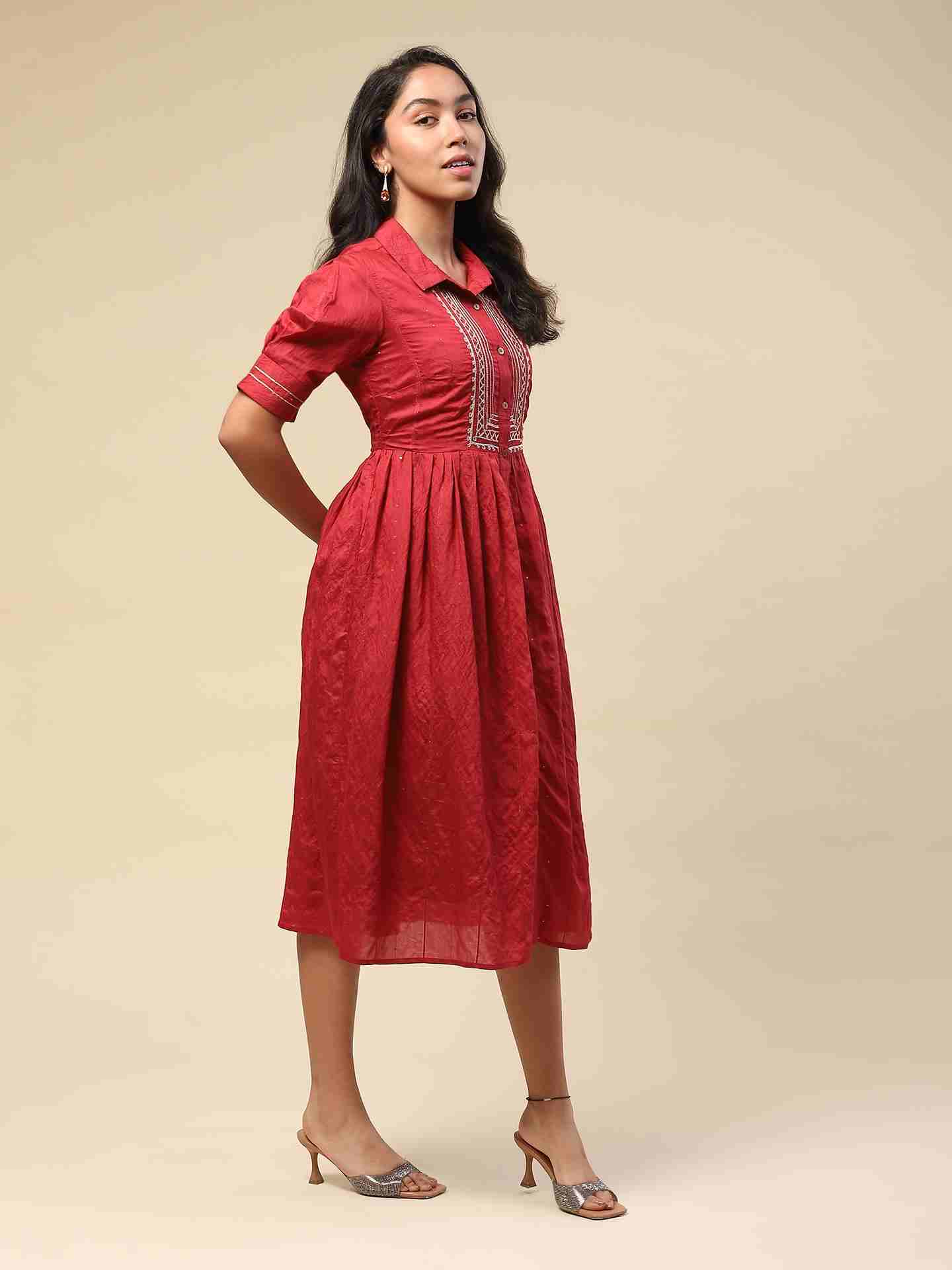 Maroon Eli Shirt Dress