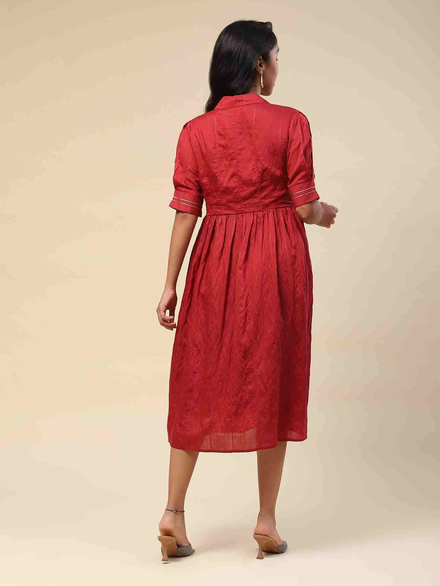 Maroon Eli Shirt Dress