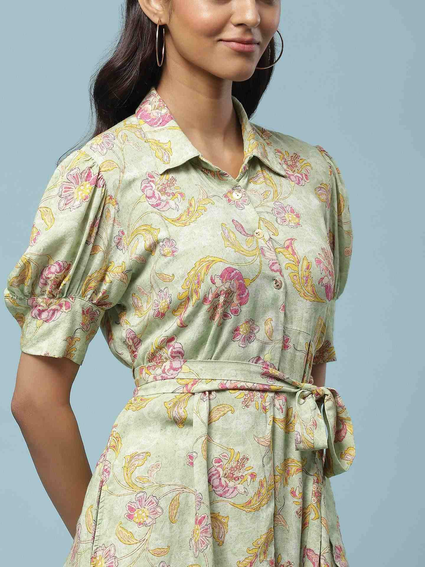 Green Utopia Short Dress