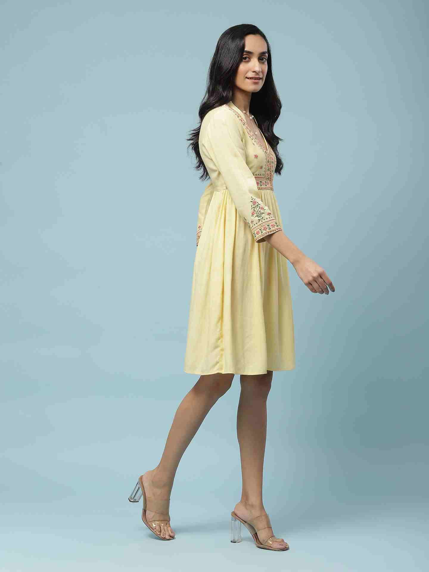 Yellow Nayyera Short Dress