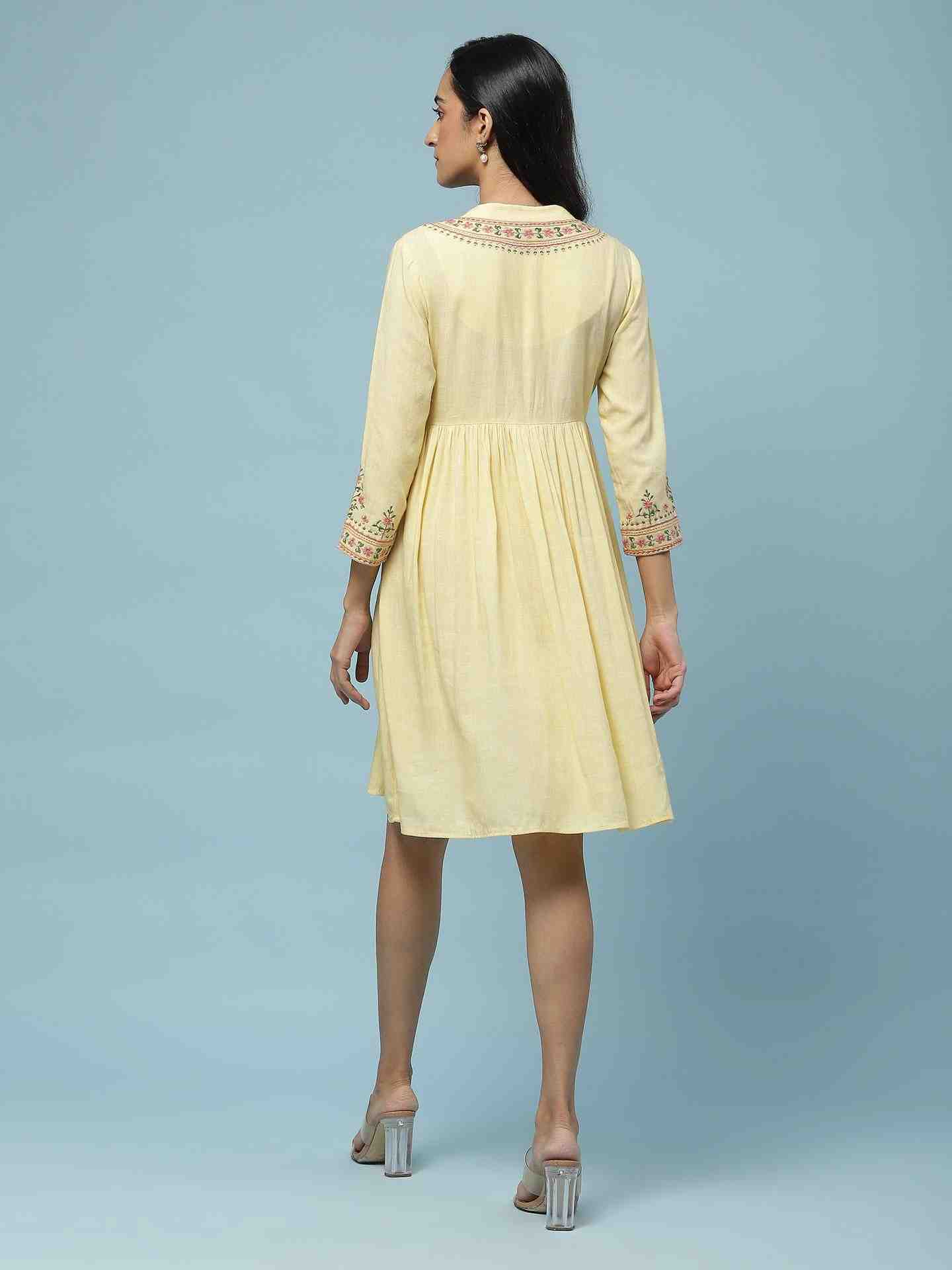 Yellow Nayyera Short Dress