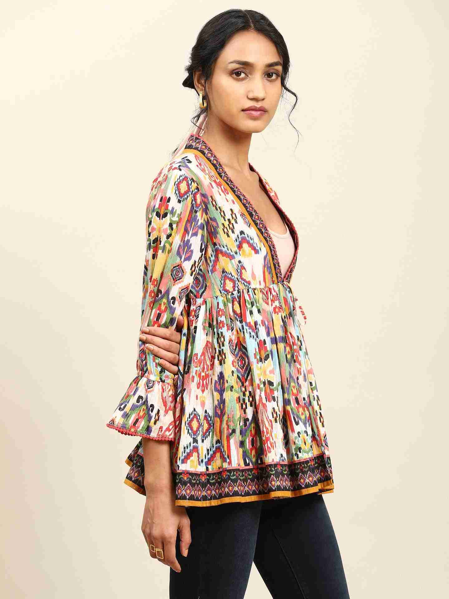 White Ikat Shrug