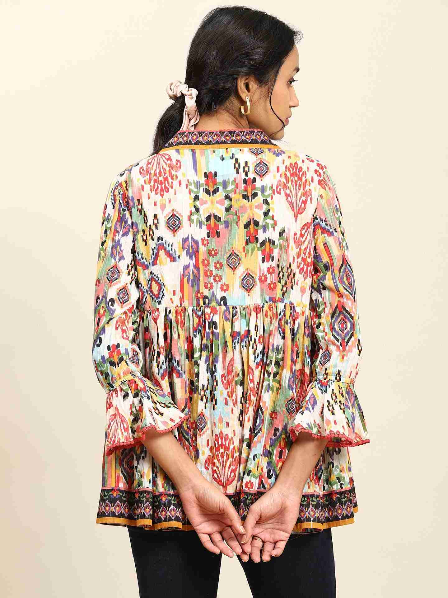 White Ikat Shrug