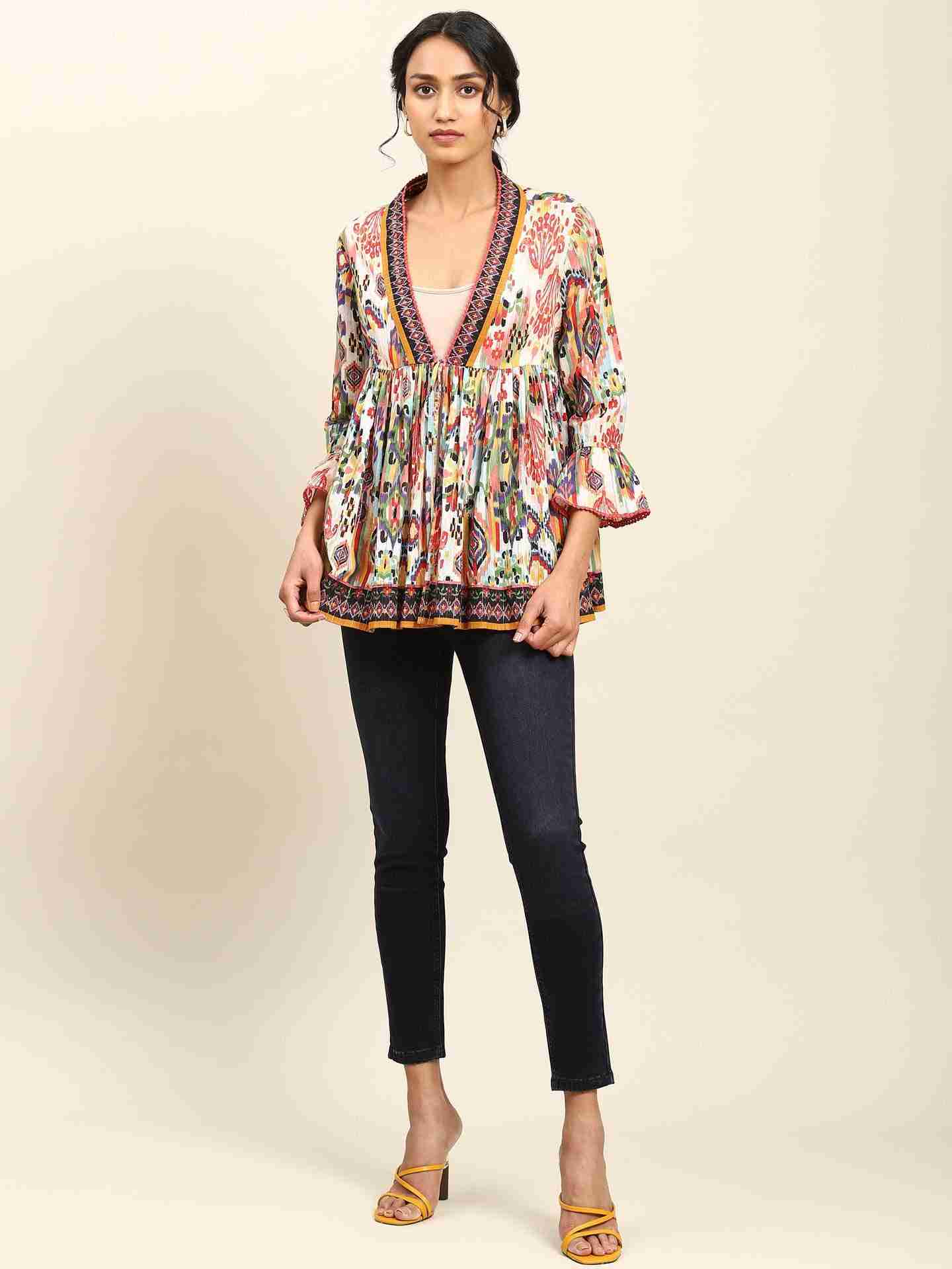White Ikat Shrug