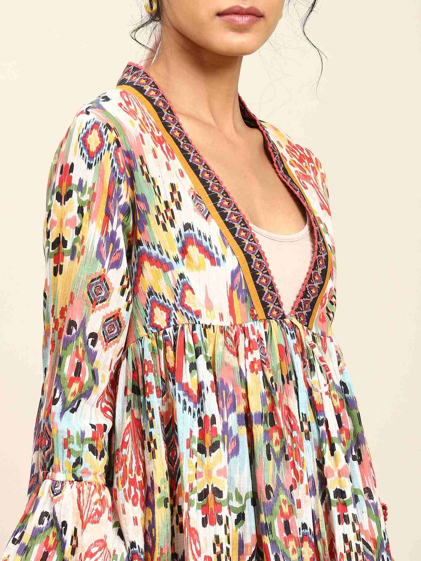 White Ikat Shrug