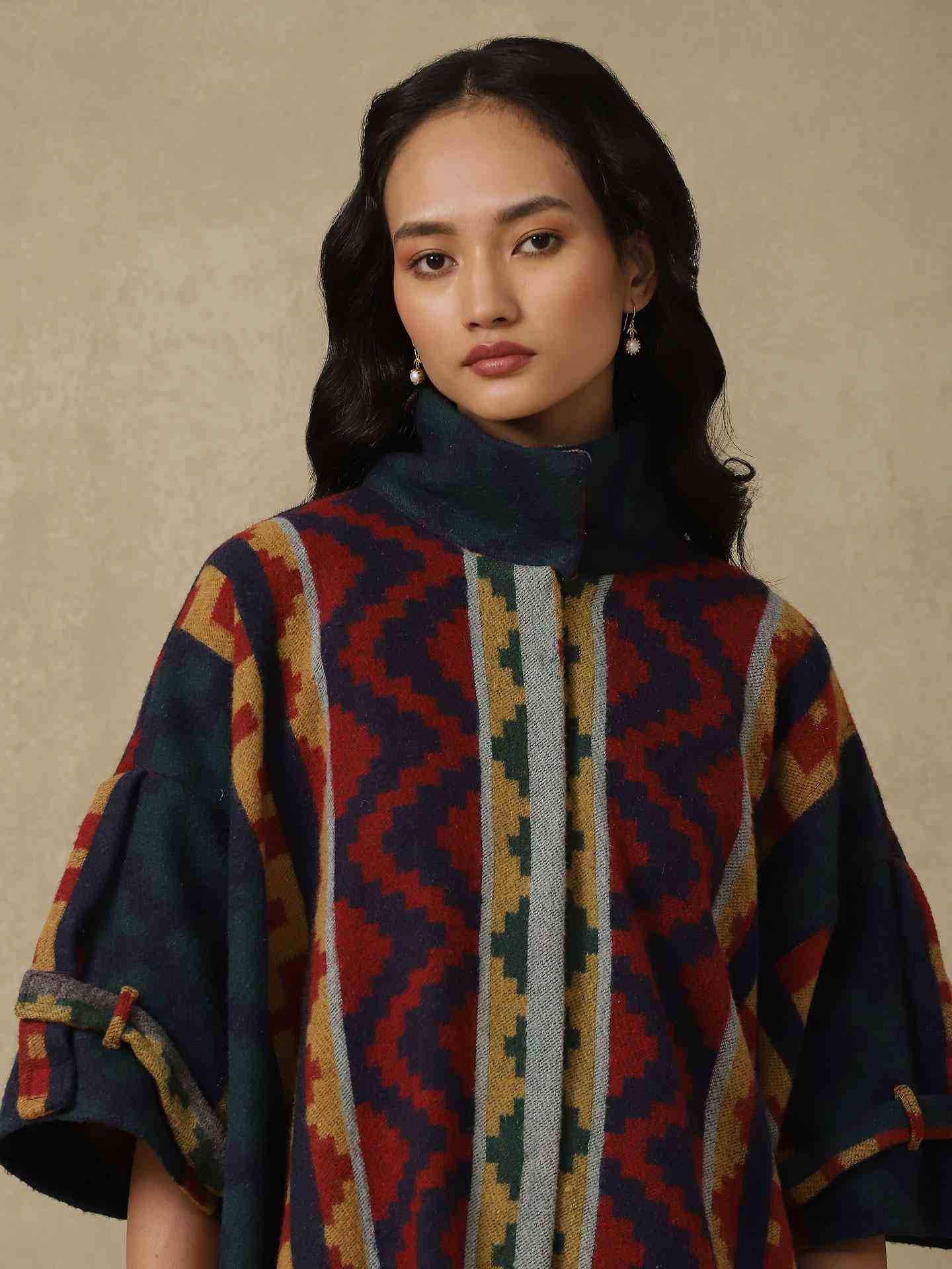 Blue Multi Woven Shrug