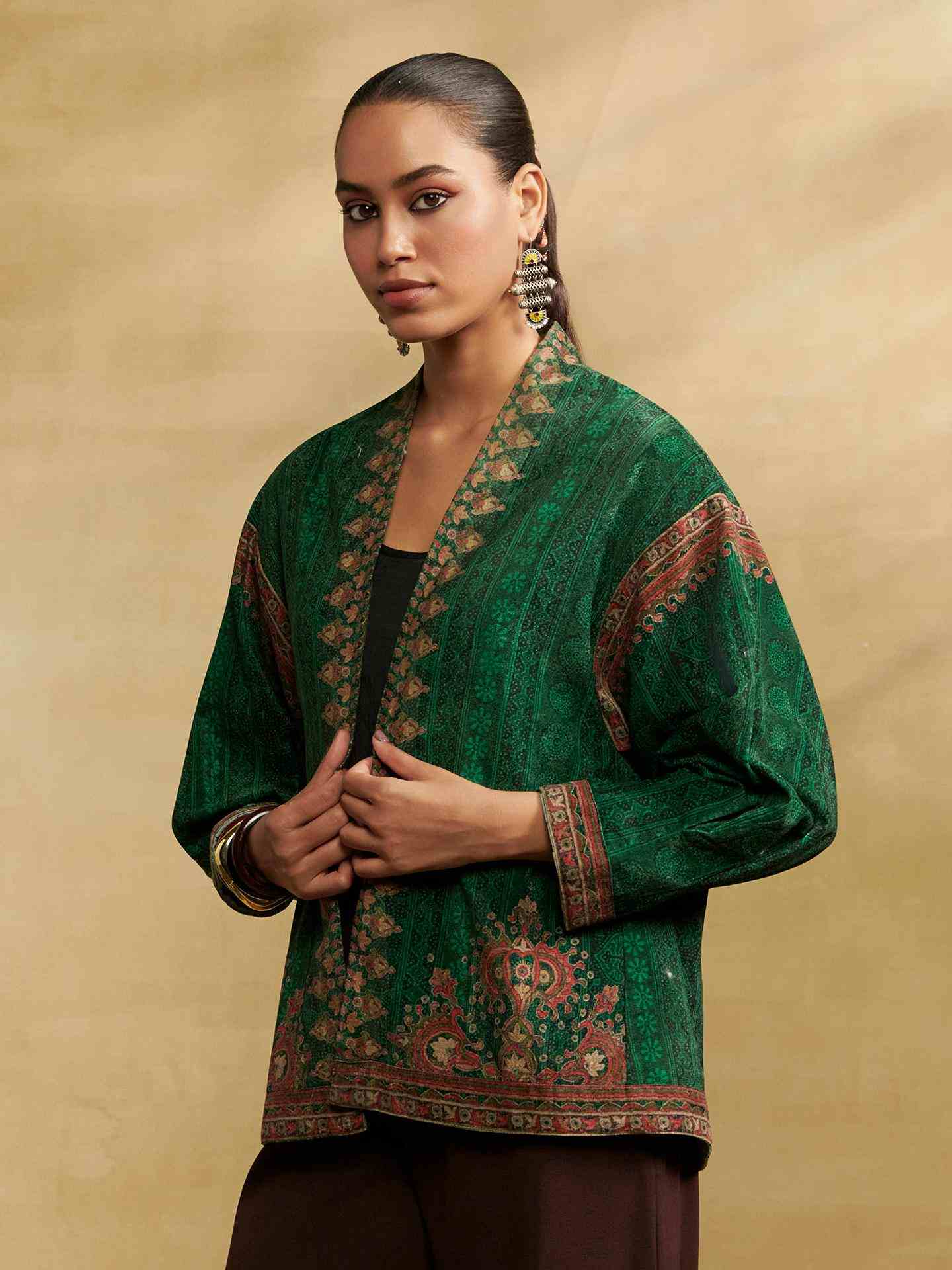 Emerald Green Velvet Shrug