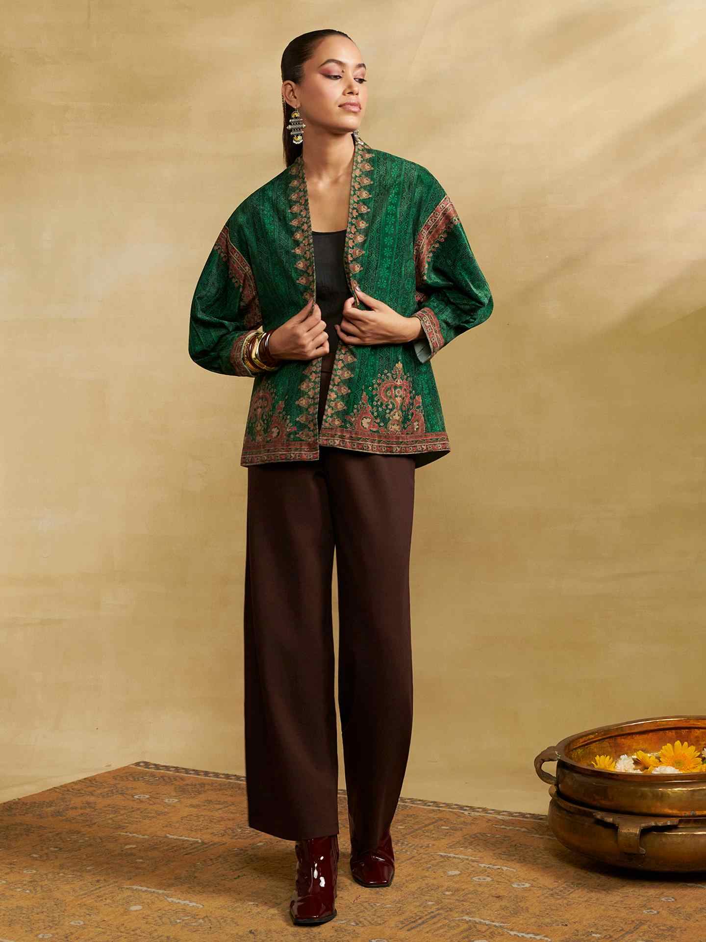 Emerald Green Velvet Shrug