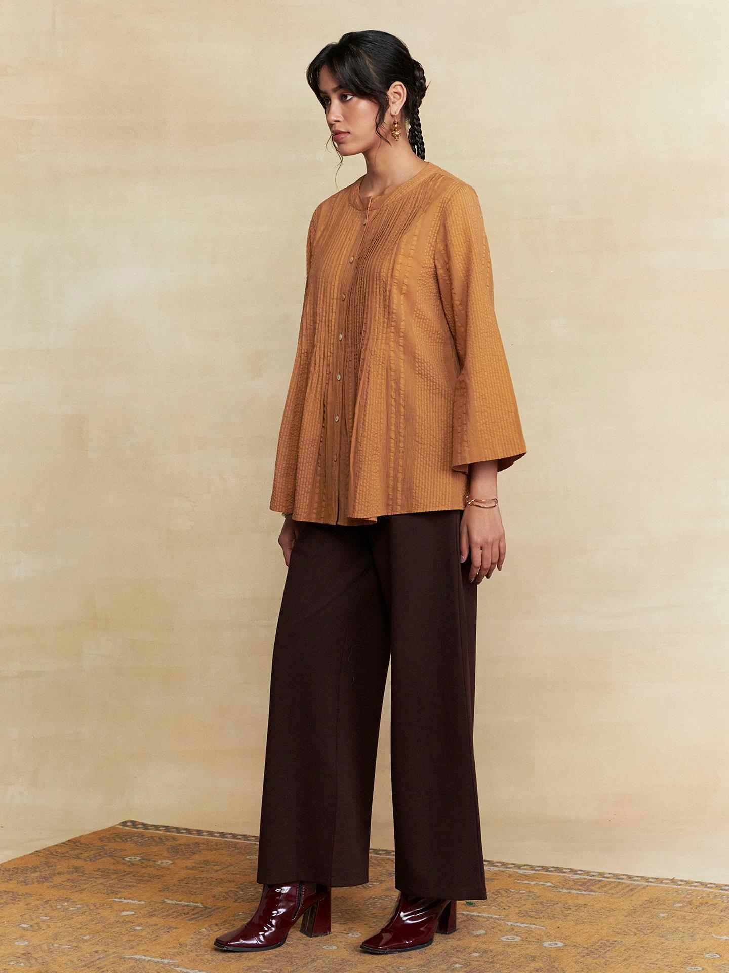 Brown Ridhi Solid Shirt