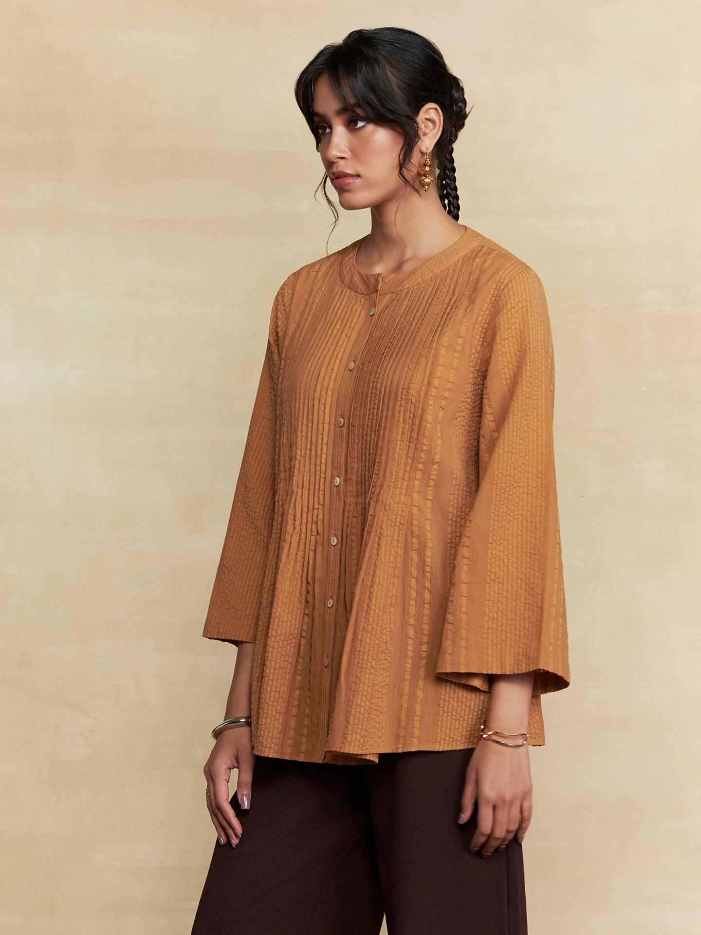 Brown Ridhi Solid Shirt