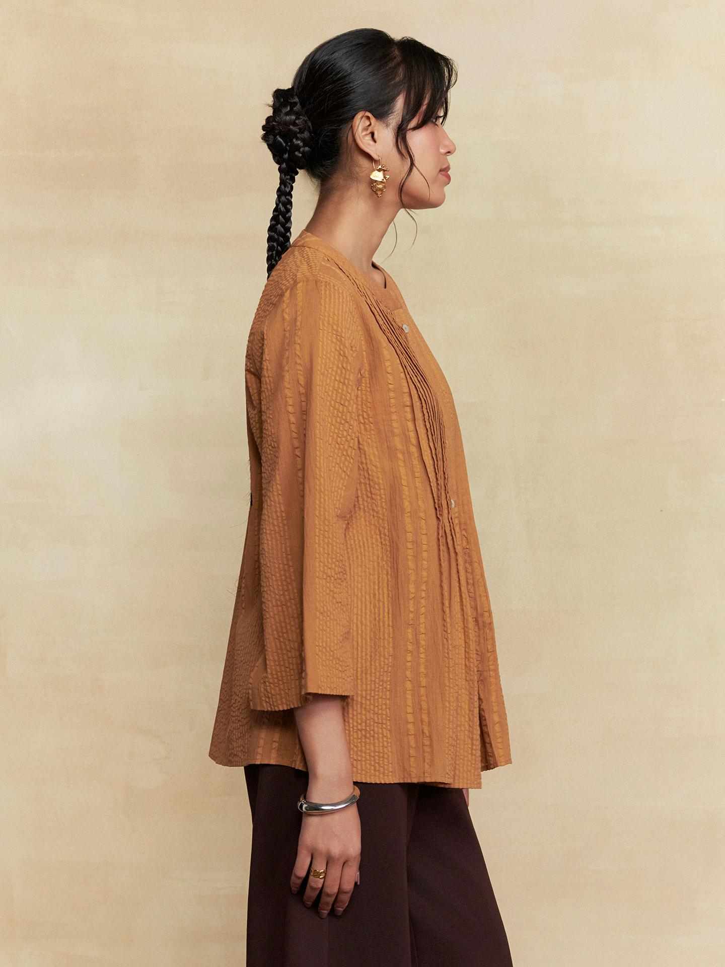 Brown Ridhi Solid Shirt